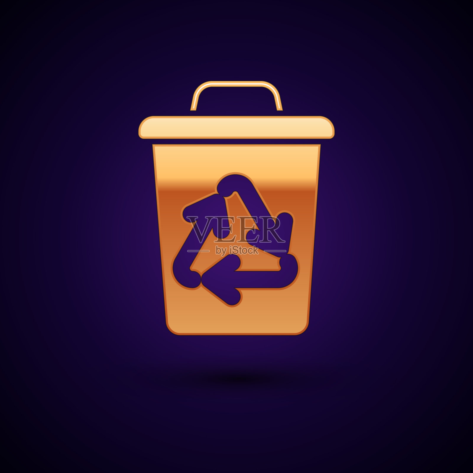 金回收站与回收符号图标隔离插画图片素材