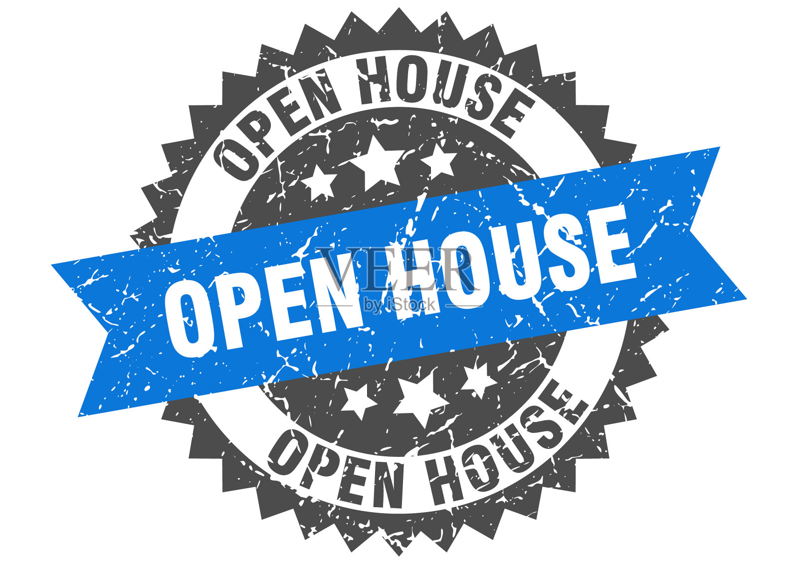 开放参观的垃圾邮票和蓝色乐队开放参观插画图片素材