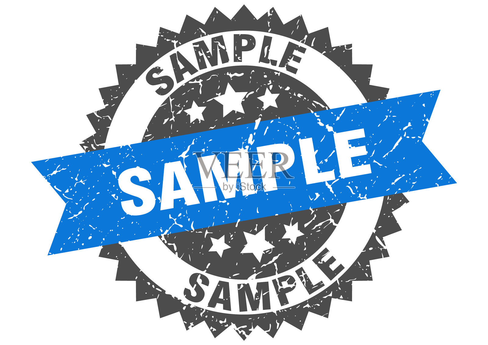 带蓝带样品的垃圾邮票样品插画图片素材