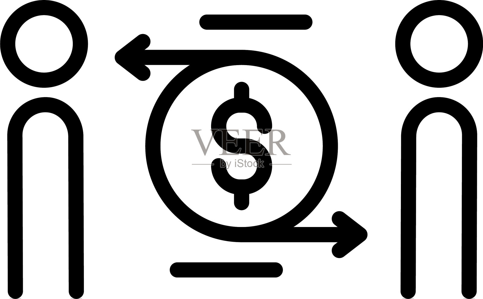 人们的转账图标轮廓风格图标素材