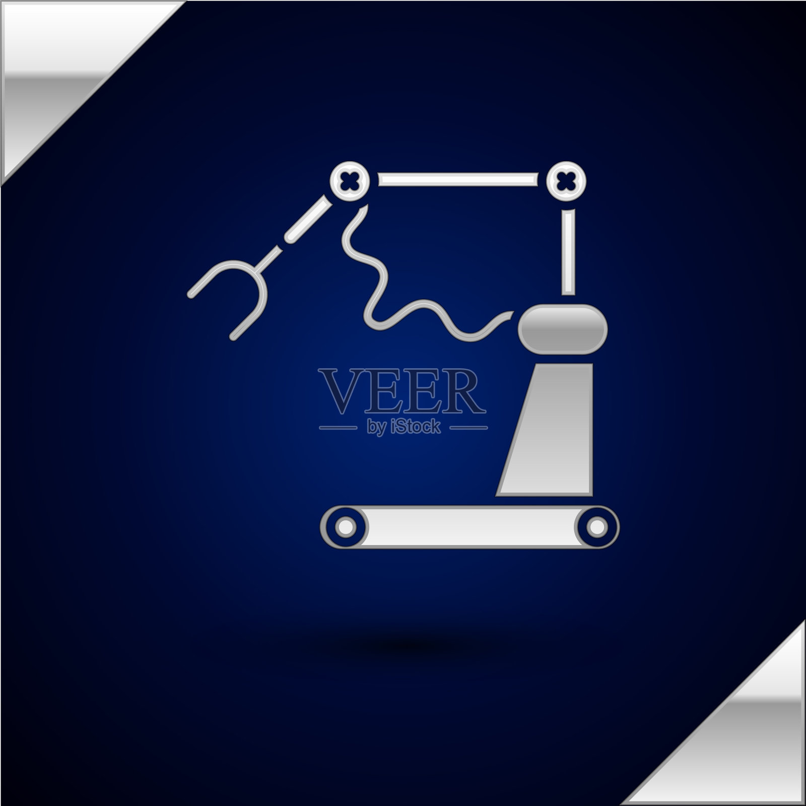 银色工业机械机械手手臂插画图片素材