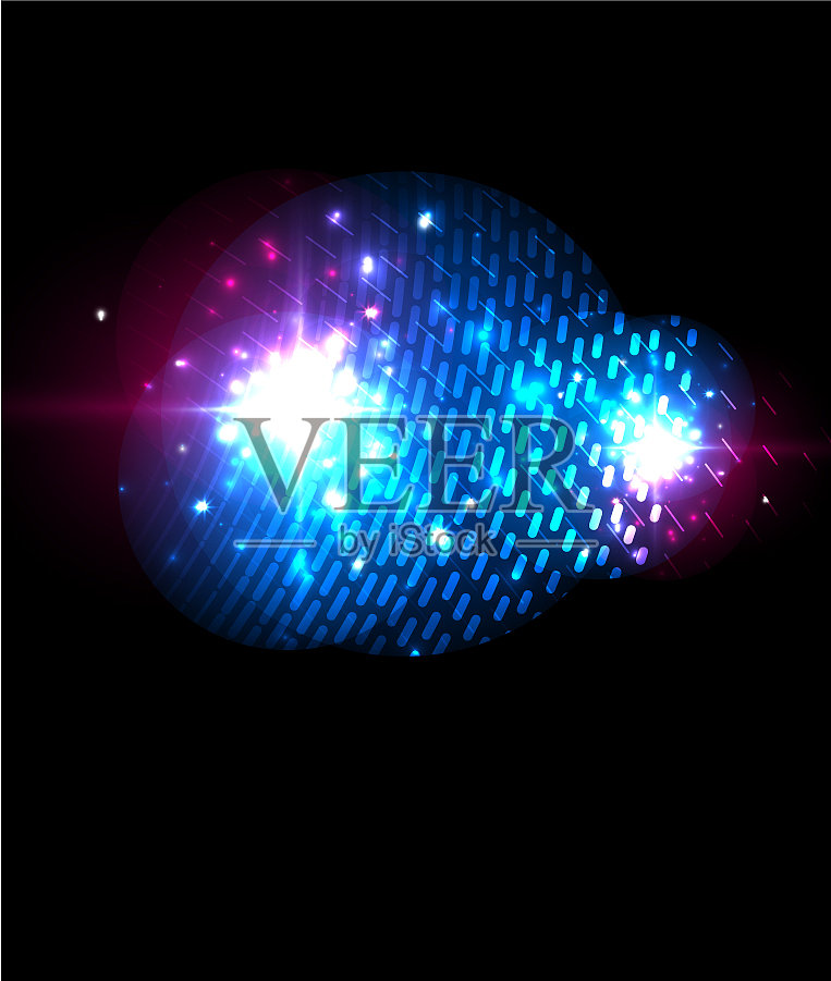 抽象的蓝色霓虹星背景庆祝插画图片素材