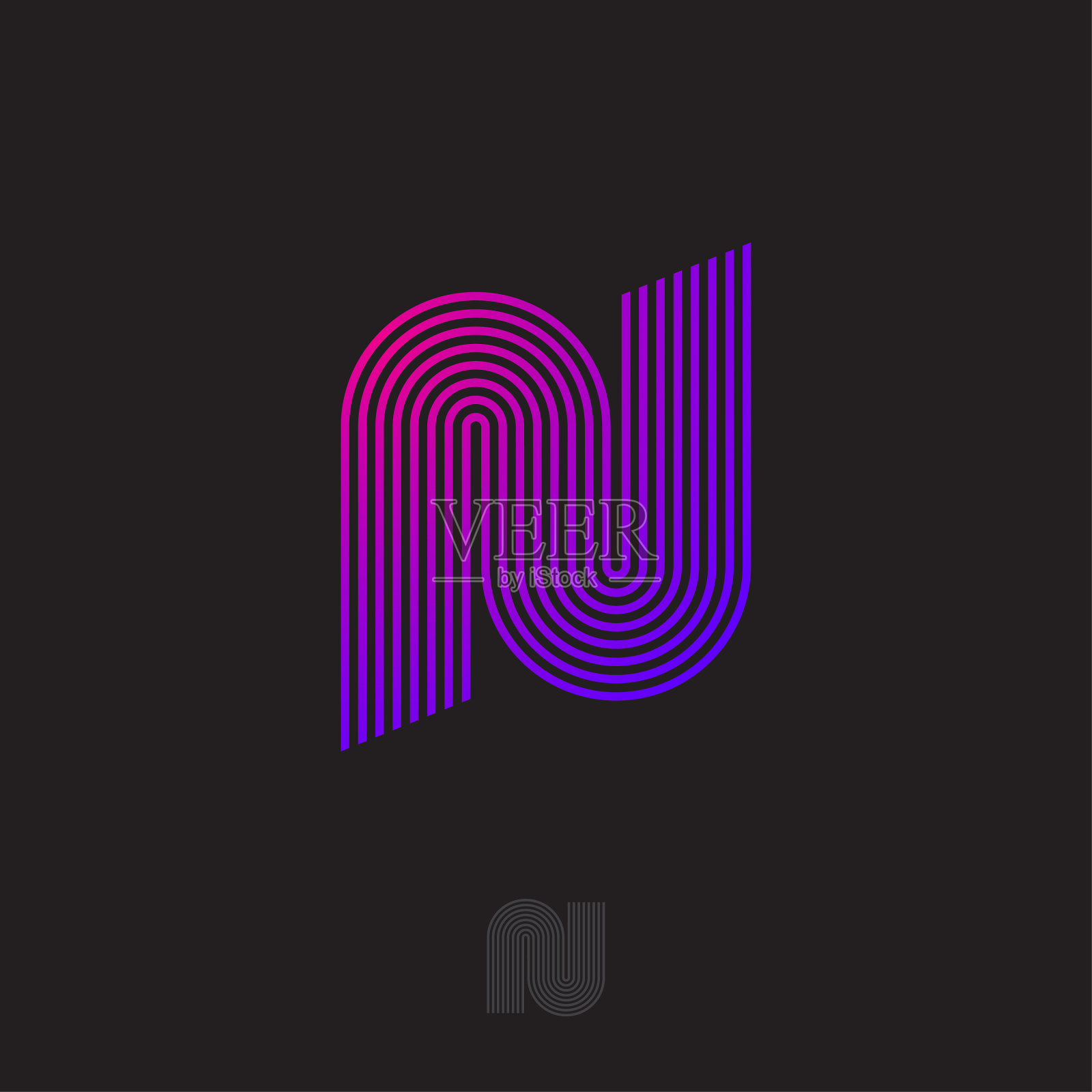 网络标志，字母组合，细条纹，线性图标插画图片素材