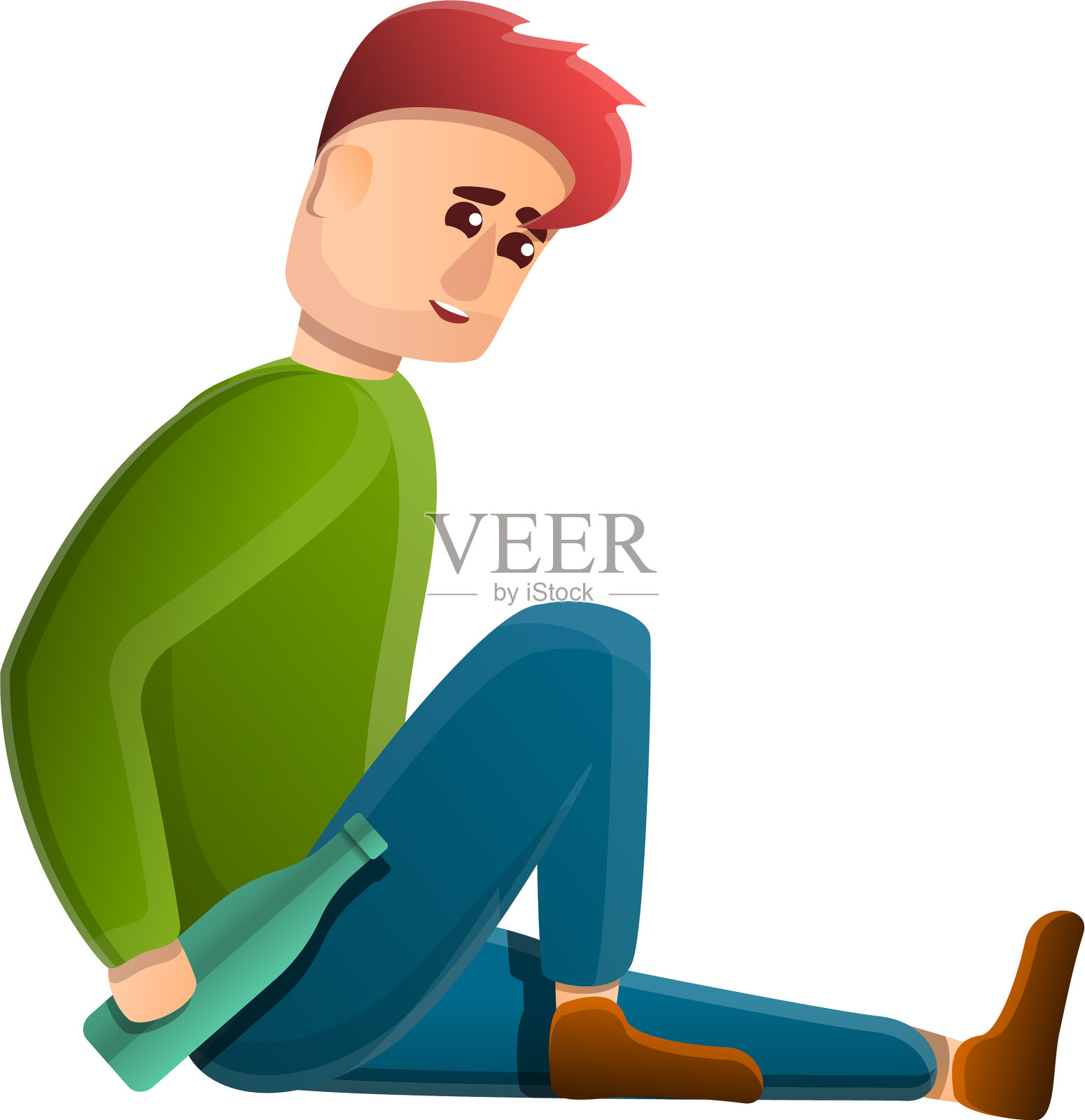 酗酒成瘾图标卡通风格设计元素图片