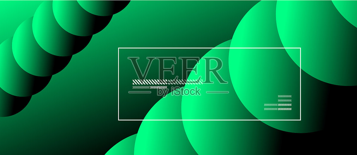 简单的抽象背景与霓虹灯色圈插画图片素材