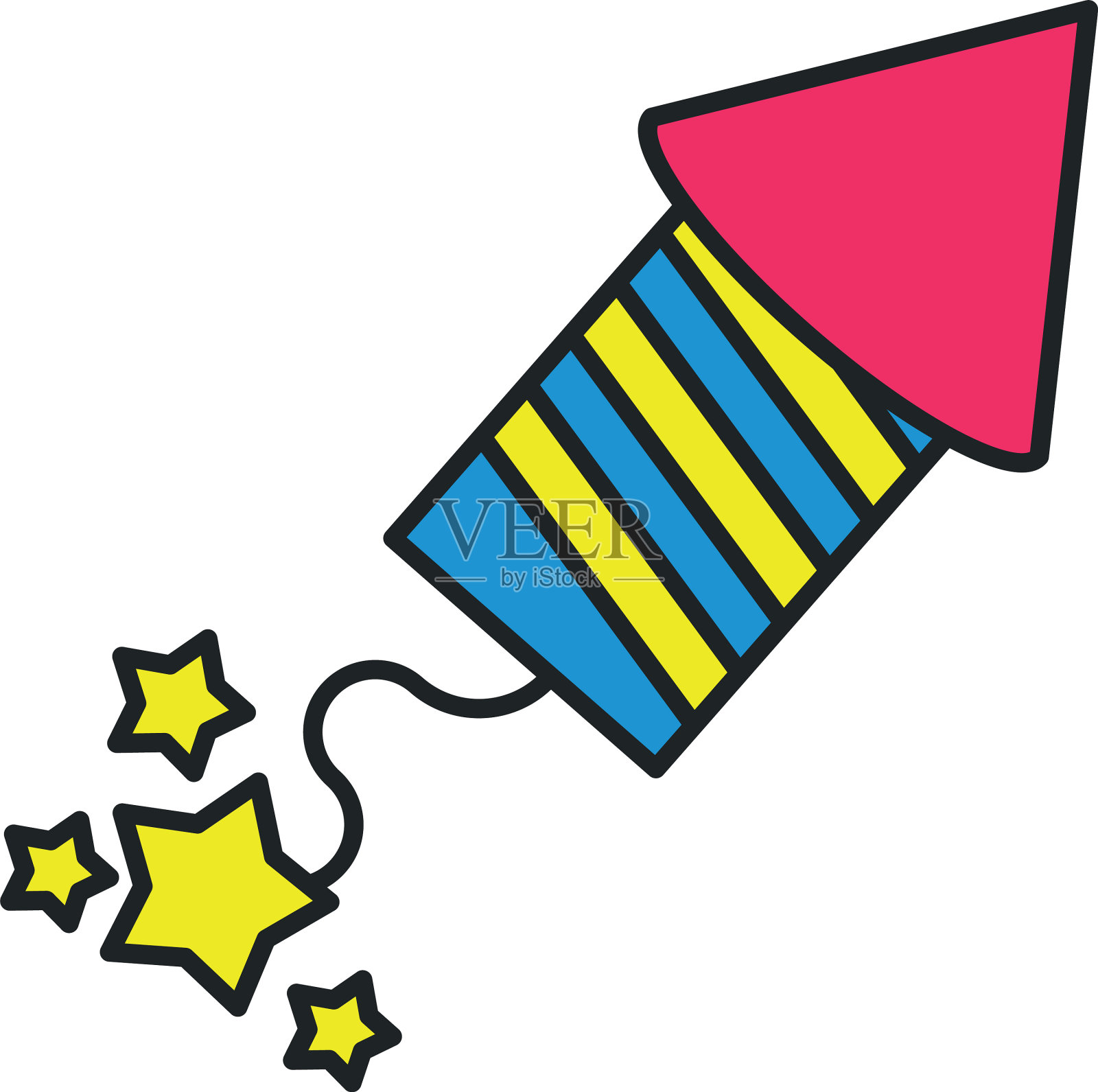 火箭烟火爆炸孤立图标插画图片素材