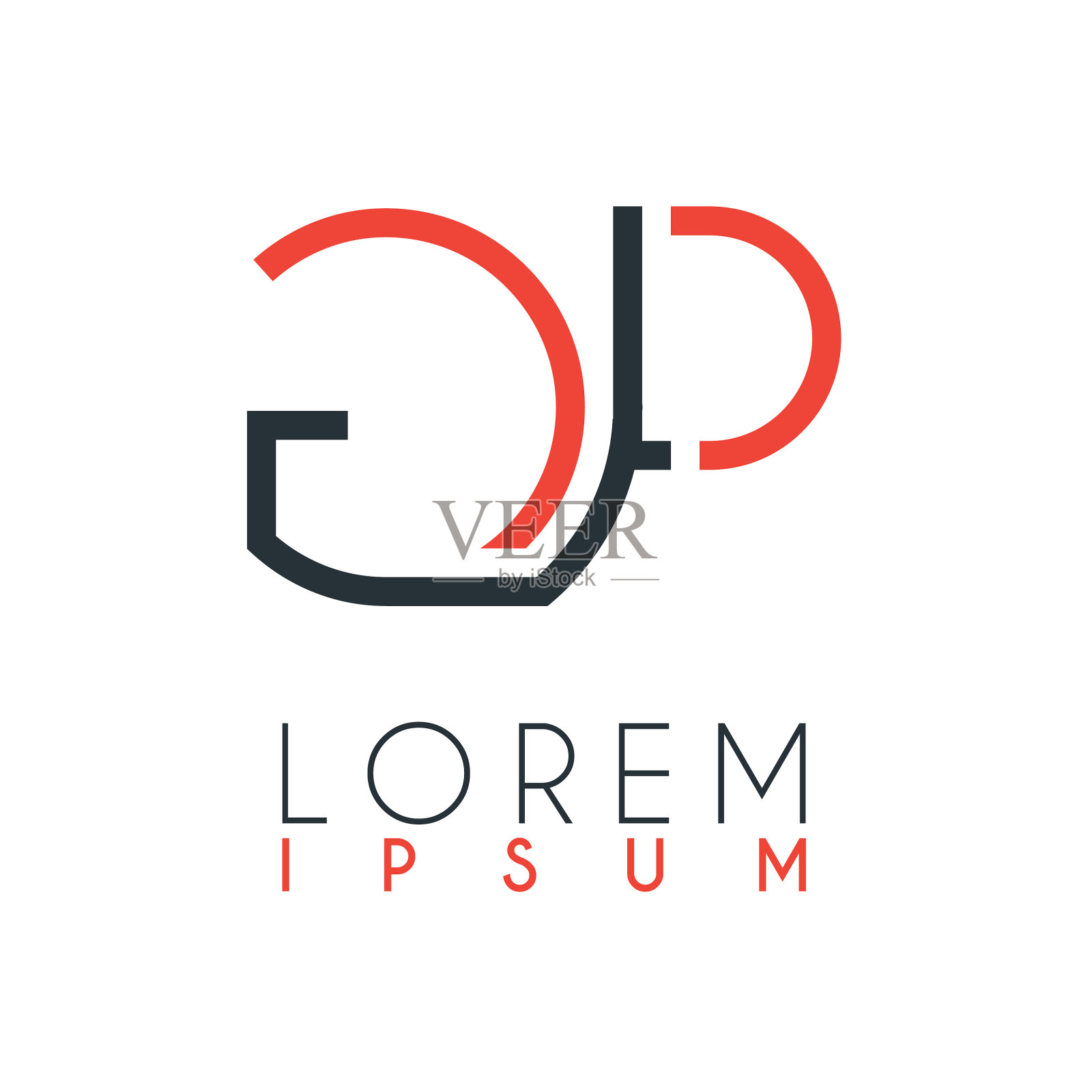 字母g和字母p之间的标志或gp插画图片素材