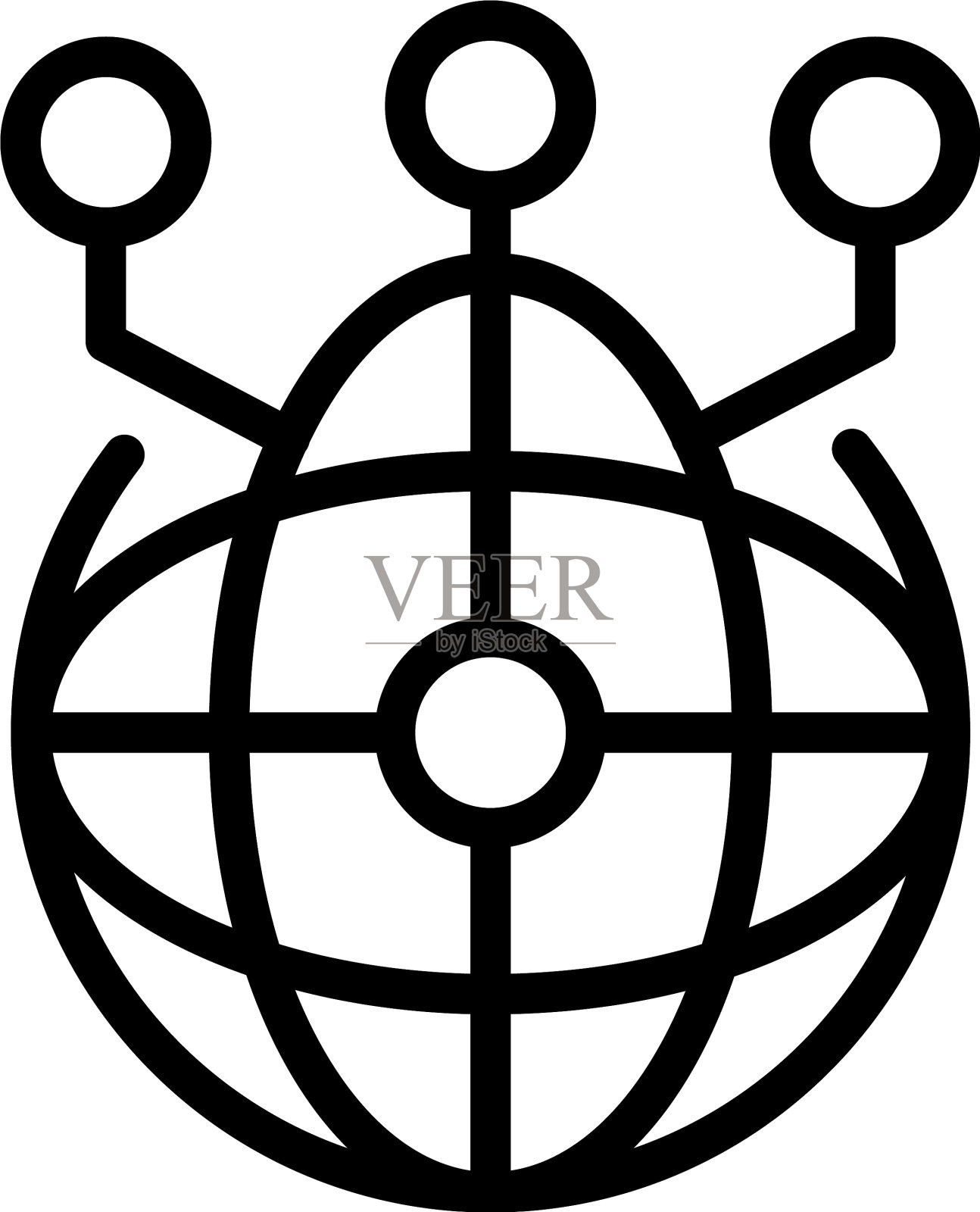 全局连接图标轮廓样式插画图片素材