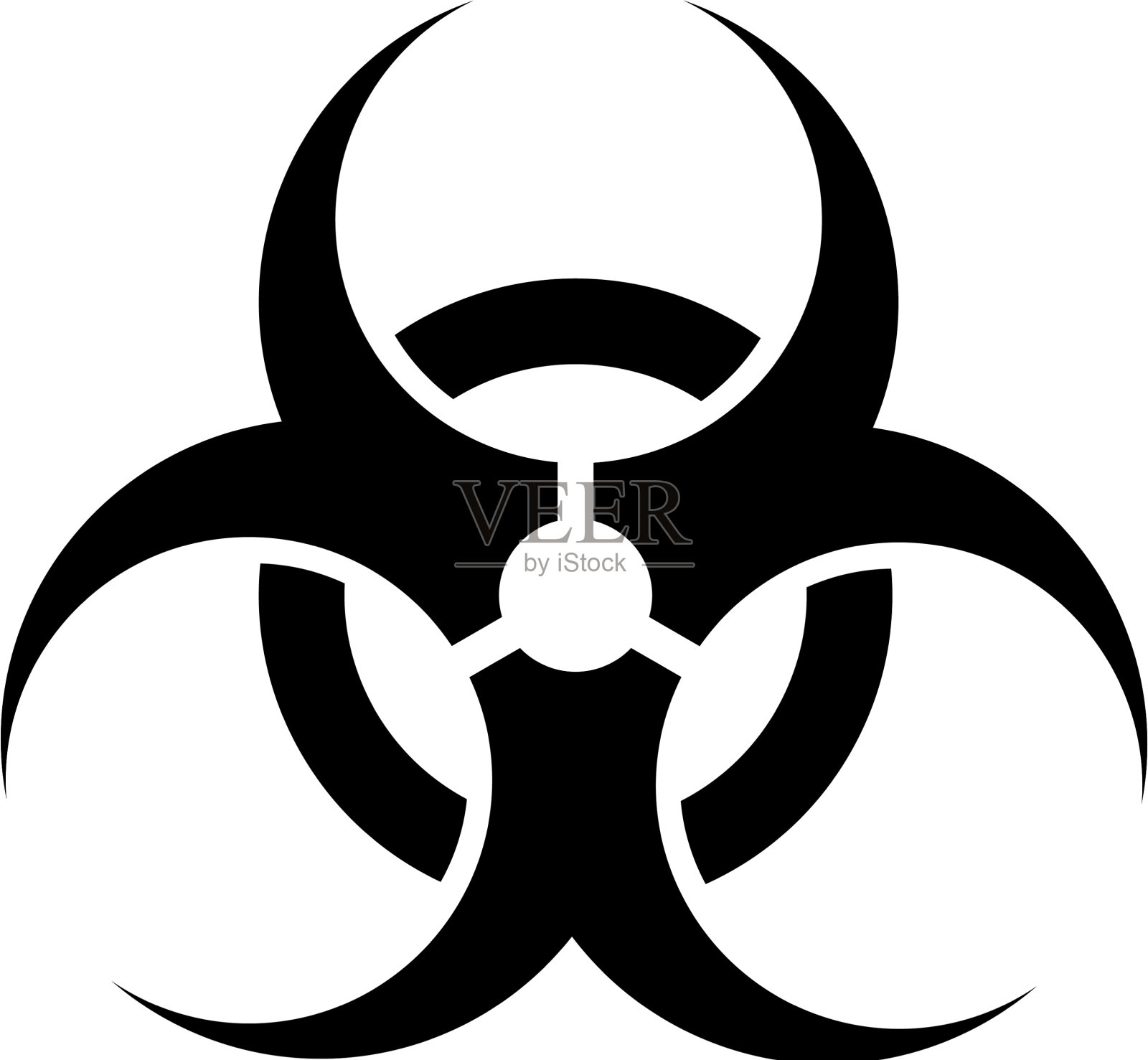 黑色生物危害标志图标隔离在白色上插画图片素材