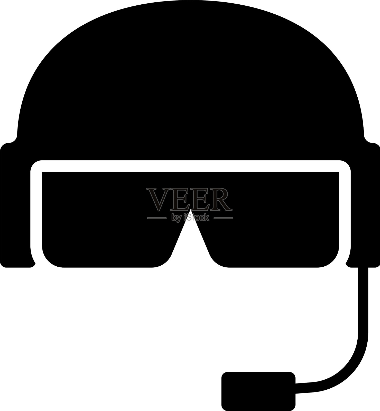 黑色军用头盔图标孤立在白色上插画图片素材