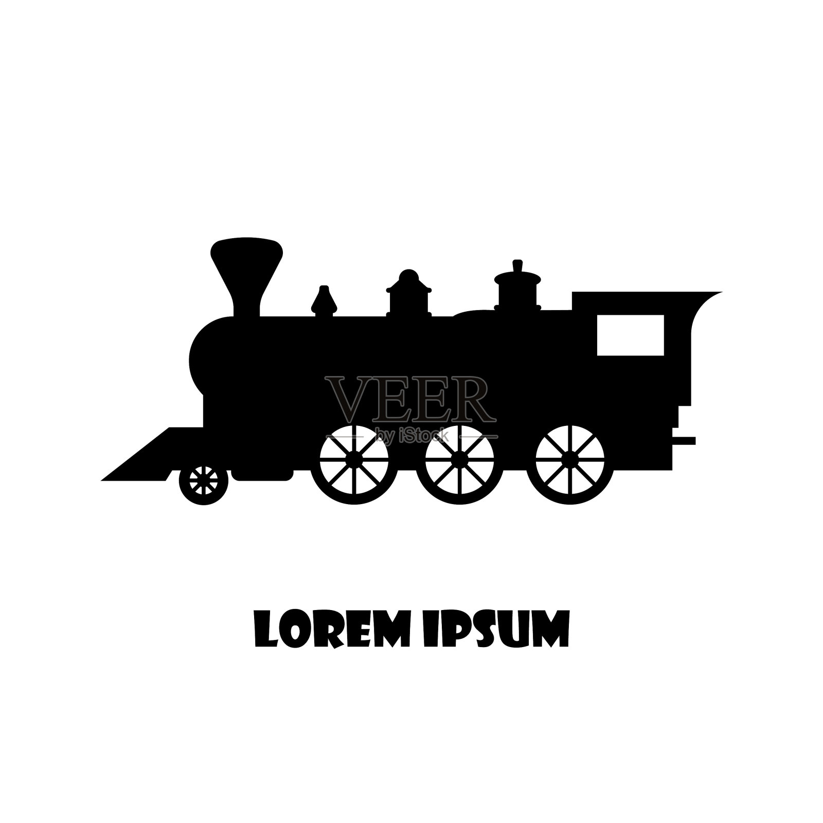 火车复古蒸汽机车复古风格设计元素图片