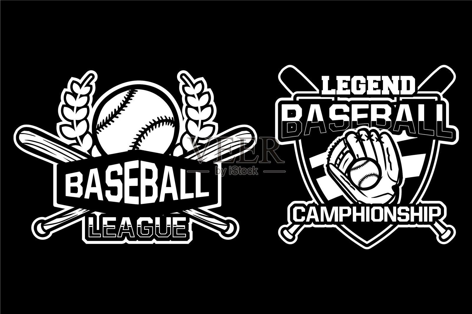 棒球联盟冠军徽章，标志，徽章插画图片素材