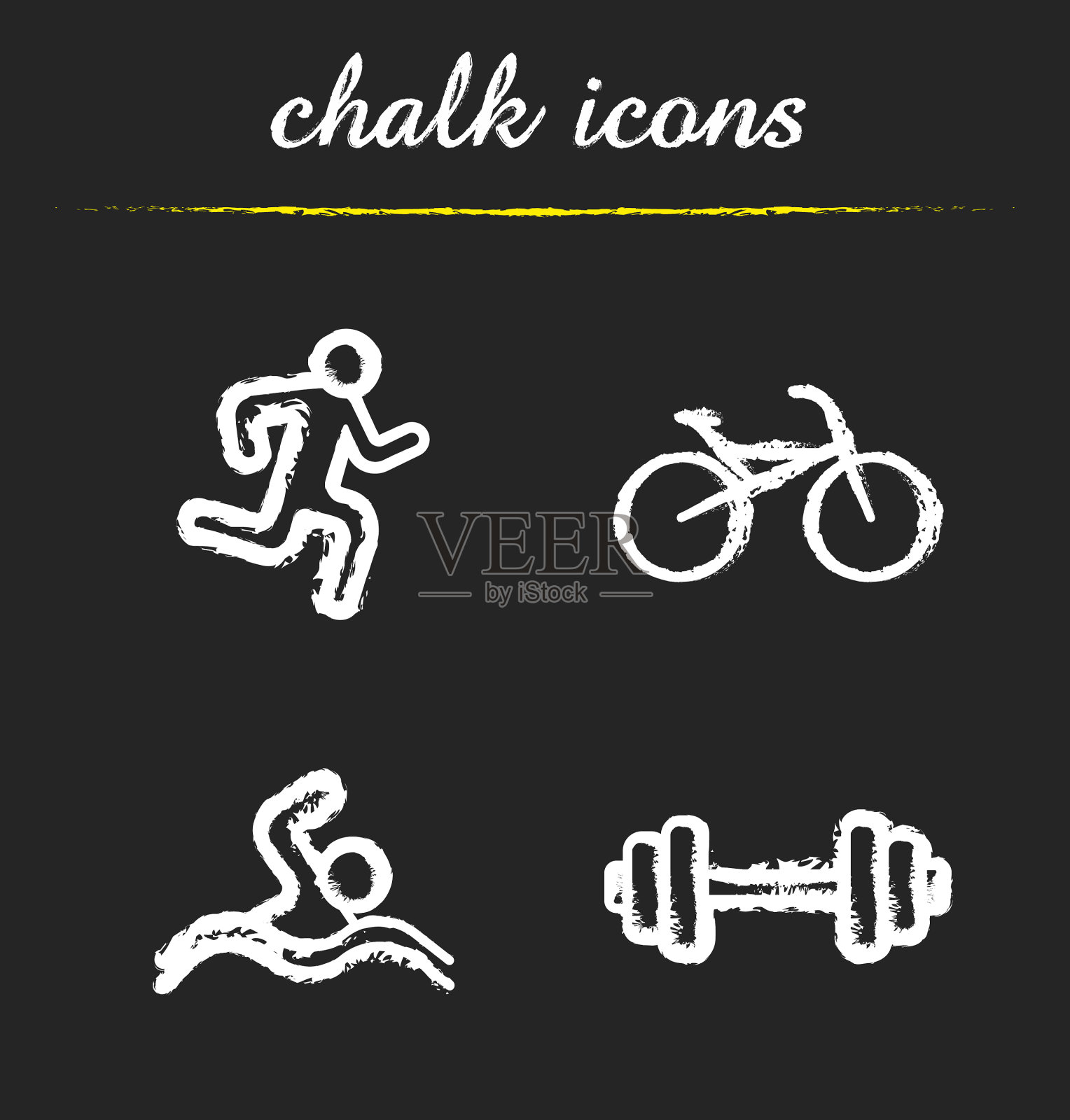 运动粉笔图标集图标素材