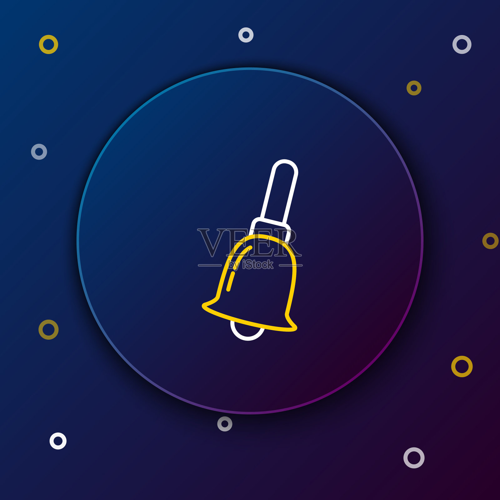 白线与黄线铃声图标隔离插画图片素材