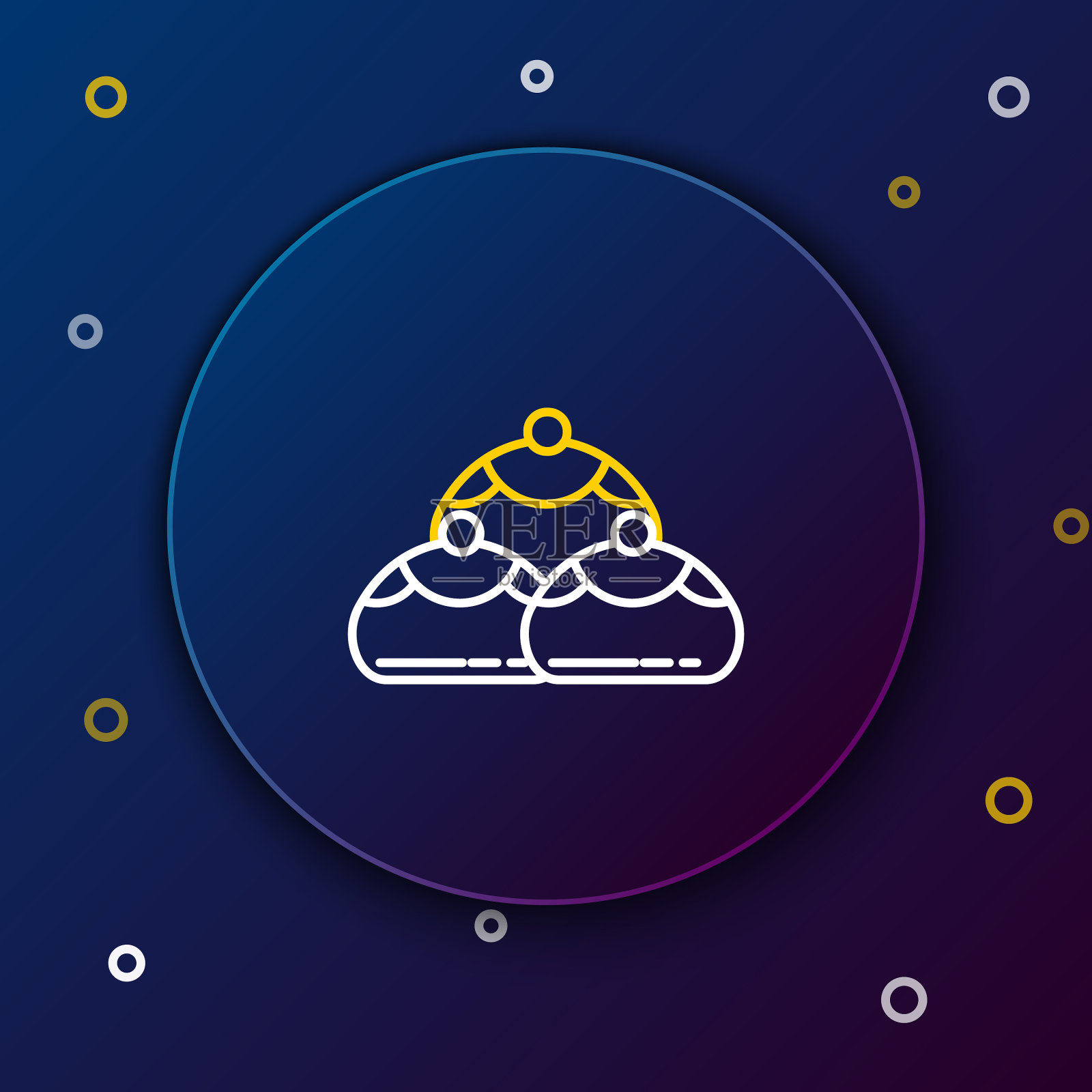 白色和黄色线犹太糖果面包店图标图标素材