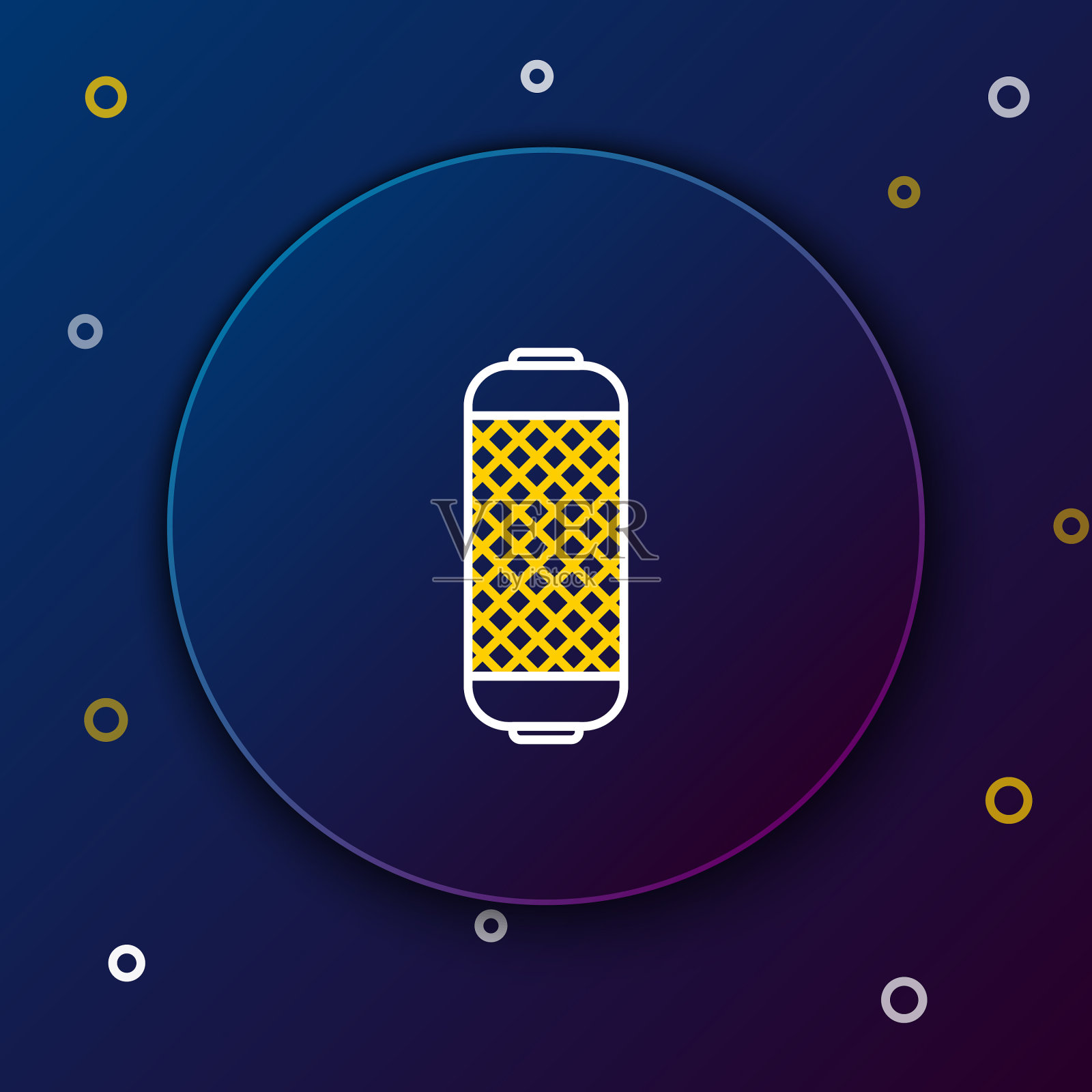 白黄线立体声扬声器图标隔离插画图片素材