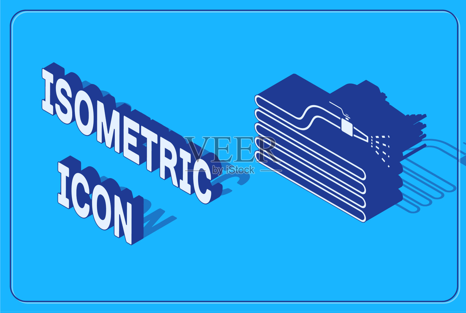 等距花园软管或消防软管图标隔离插画图片素材