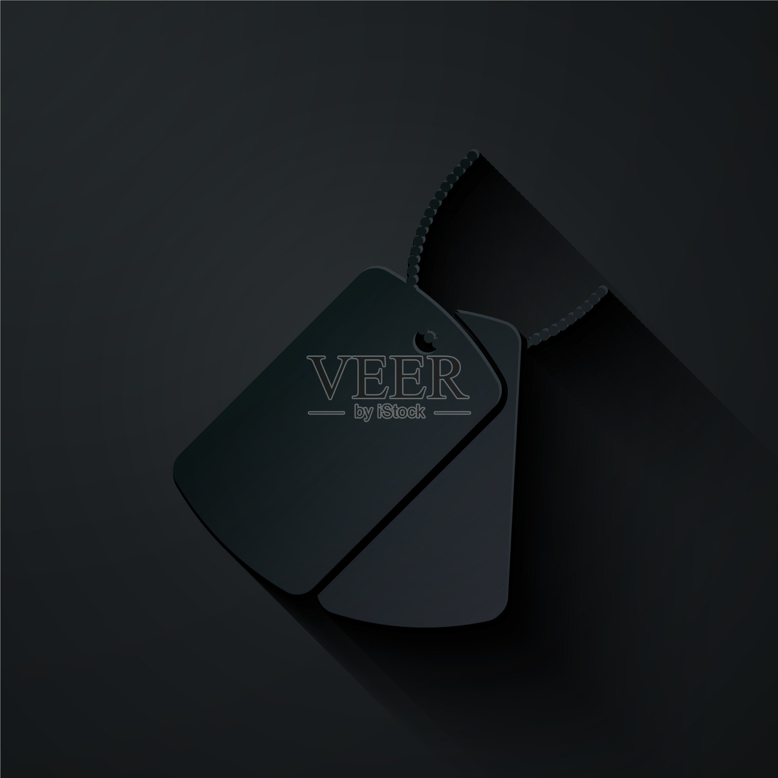 剪纸军事标签图标孤立在黑色插画图片素材