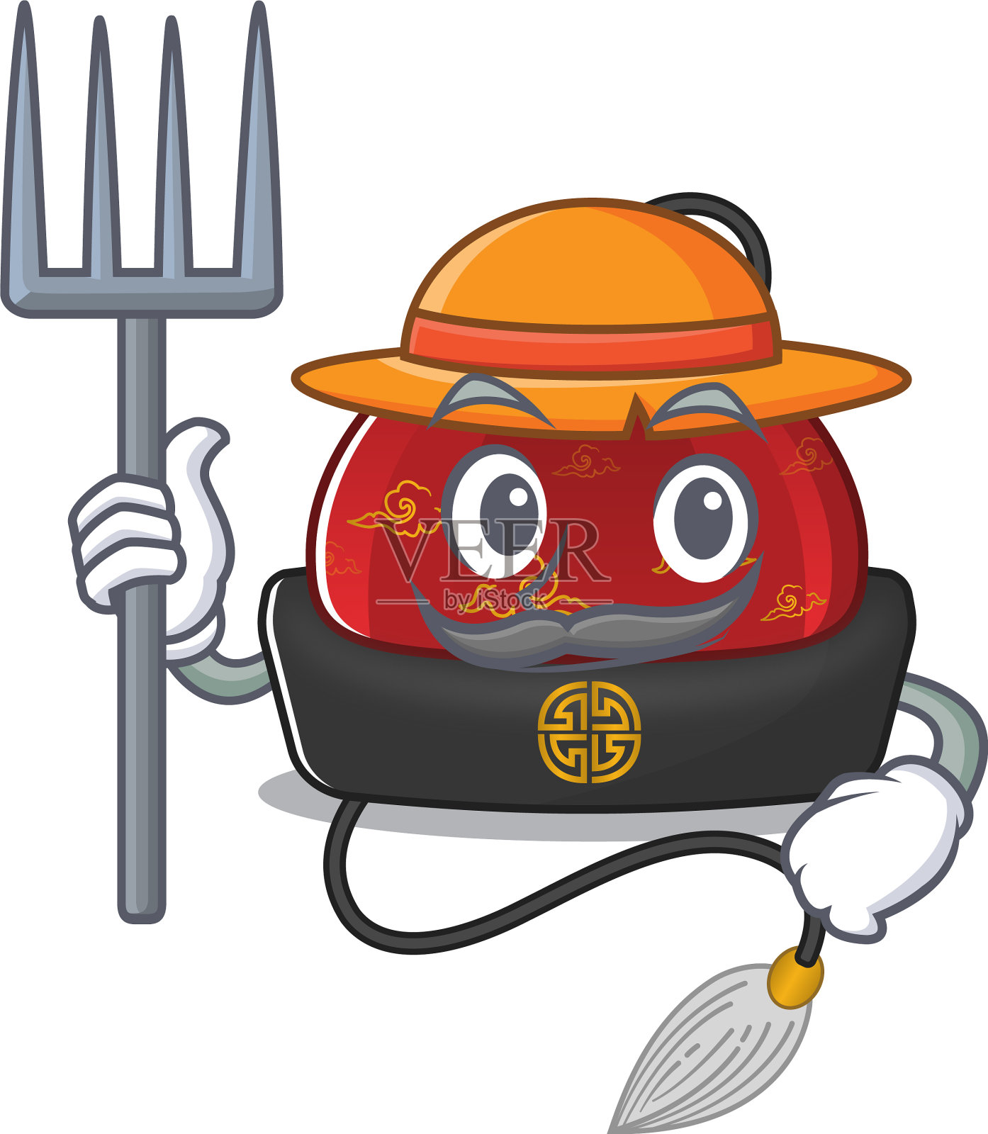 农民传统帽子卡通人物设计元素图片