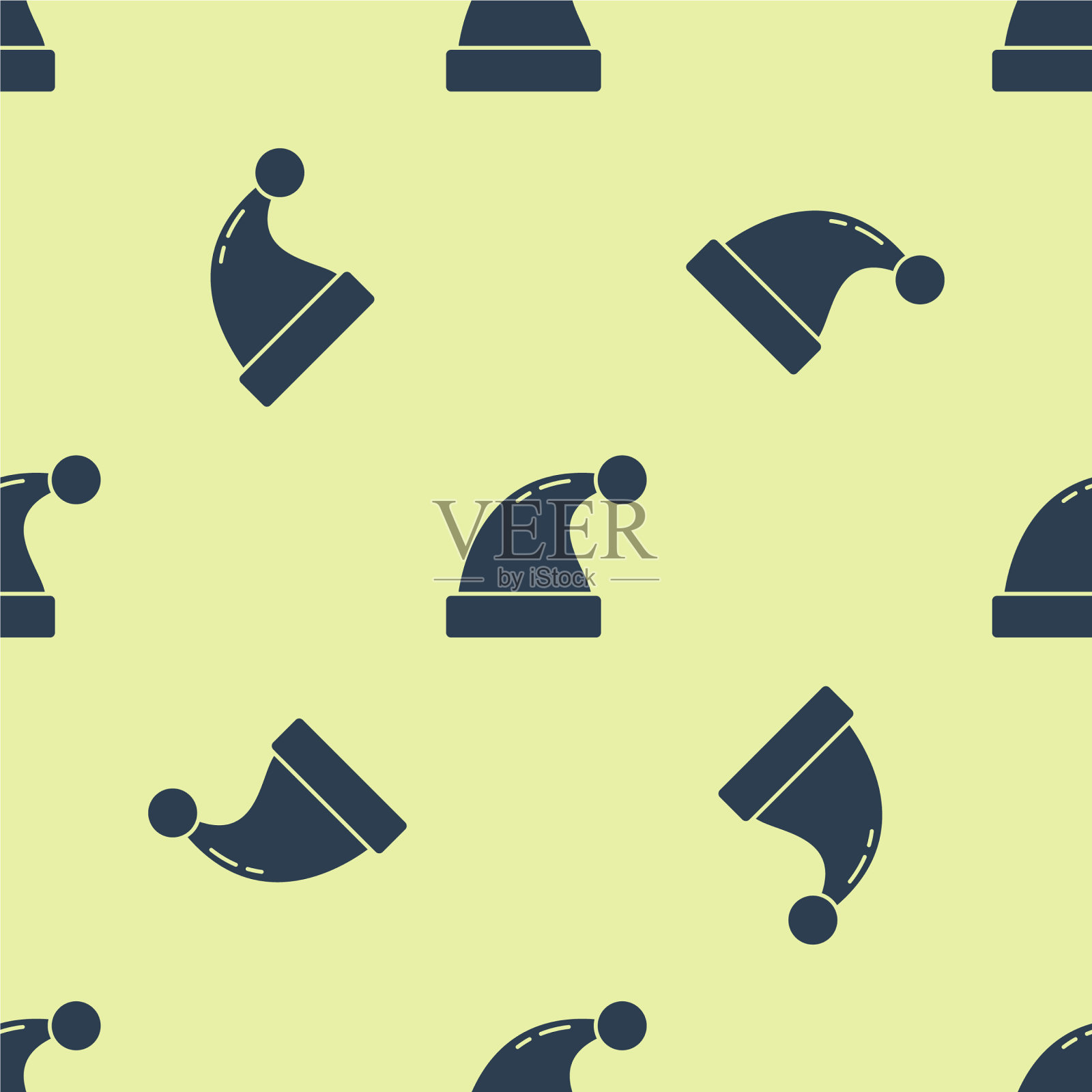 蓝色圣诞老人帽图标孤立插画图片素材