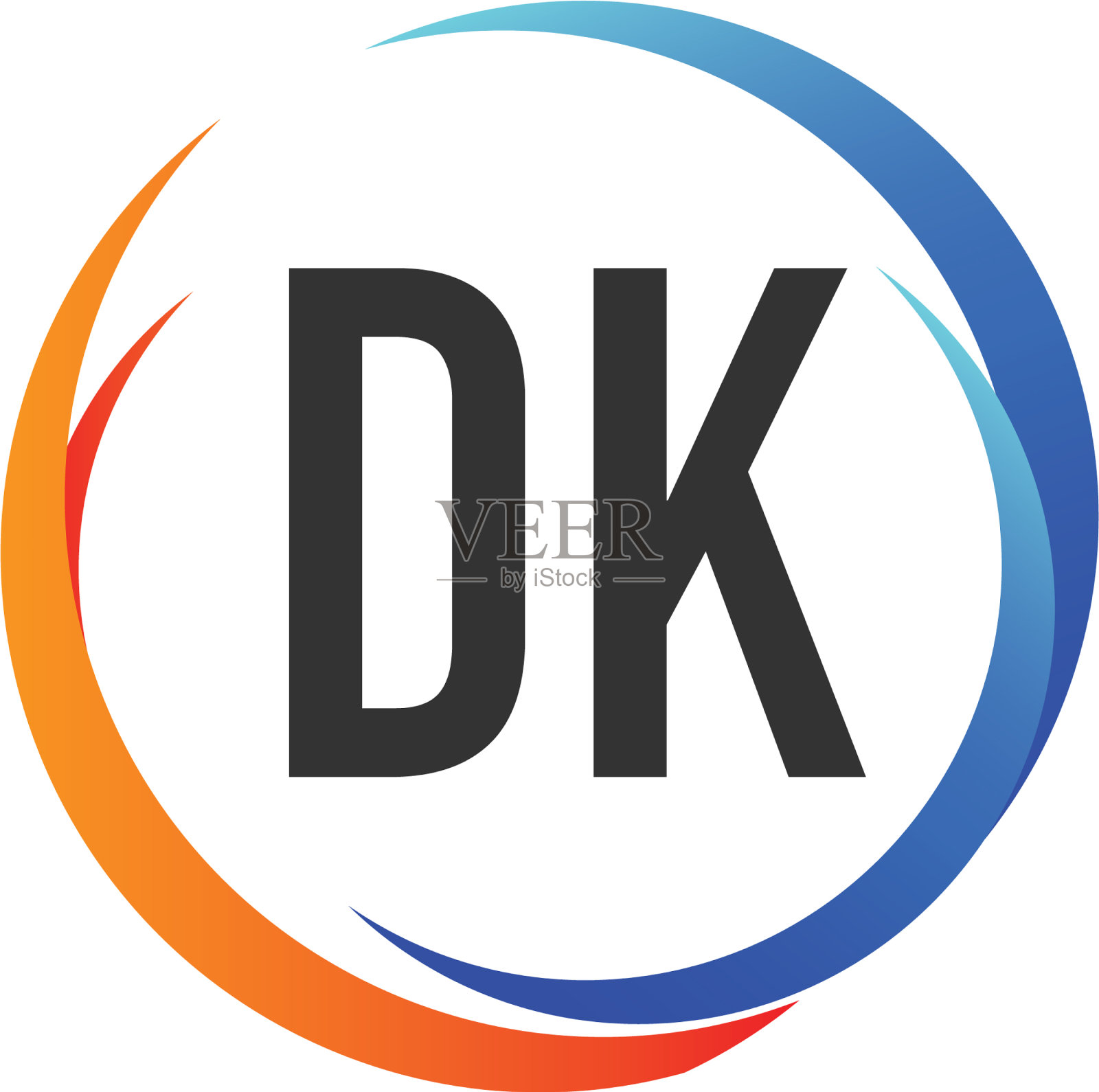 首字母dk创意swoosh设计标志插画图片素材