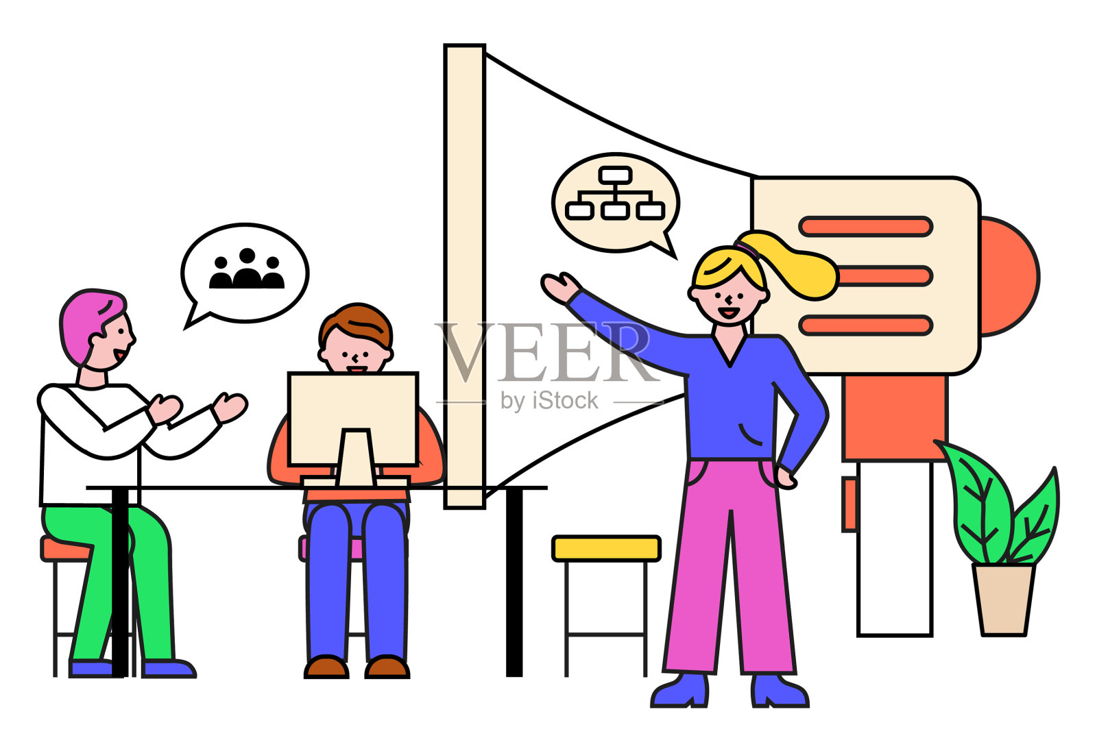 在办公室里从事商业项目的人设计元素图片