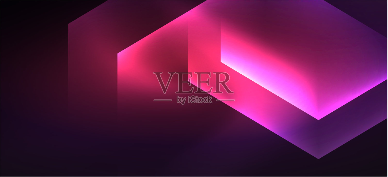 闪亮的六边形霓虹灯模板未来的数字插画图片素材