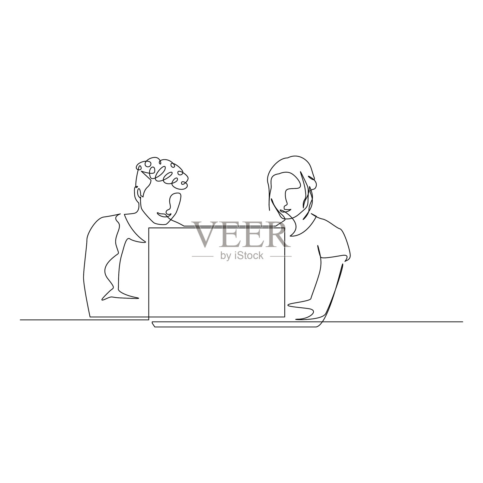 连续一行男人和女人坐在一起设计元素图片