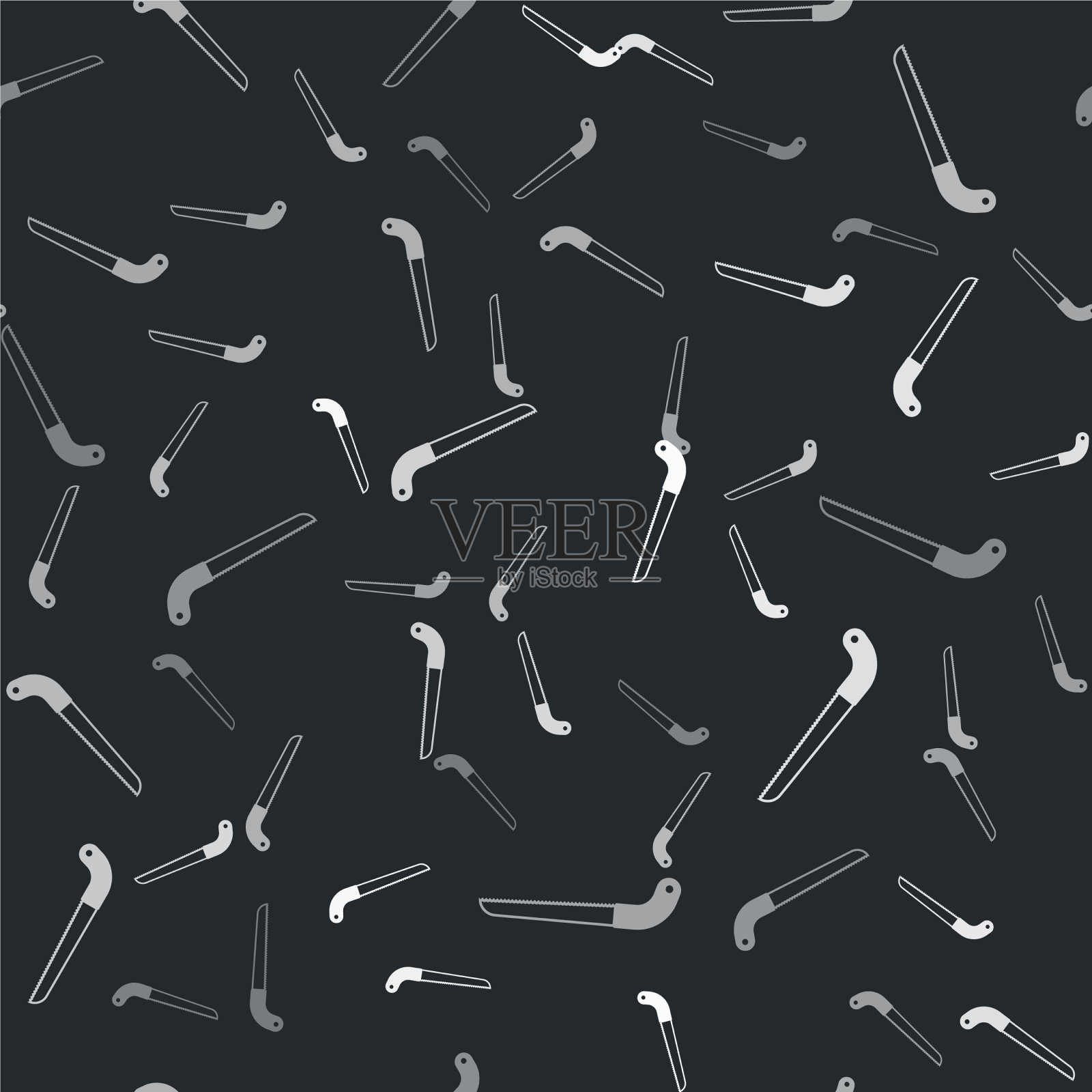 灰色花园见图标孤立无缝图案上插画图片素材