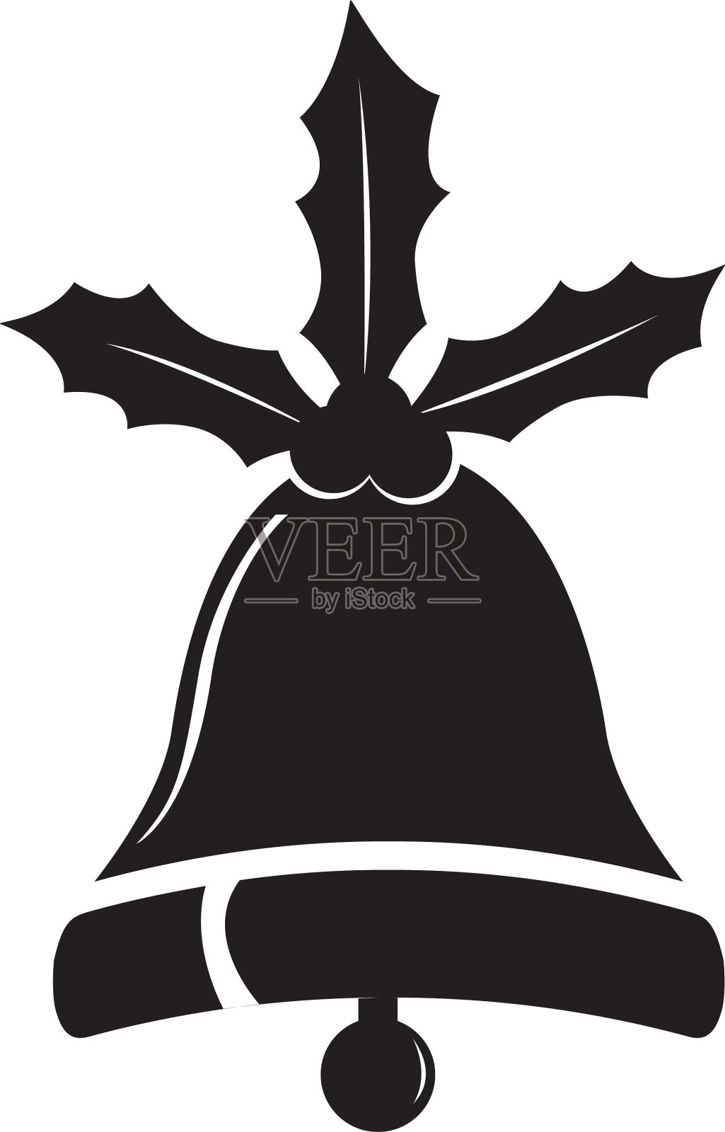 孤立的金色圣诞钟声插画图片素材