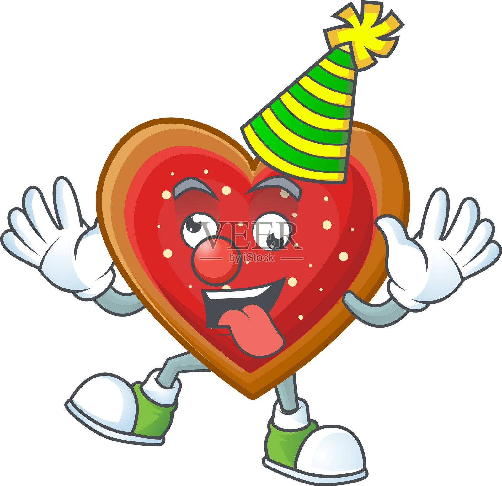 可爱的小丑喜欢放在卡通饼干设计元素图片