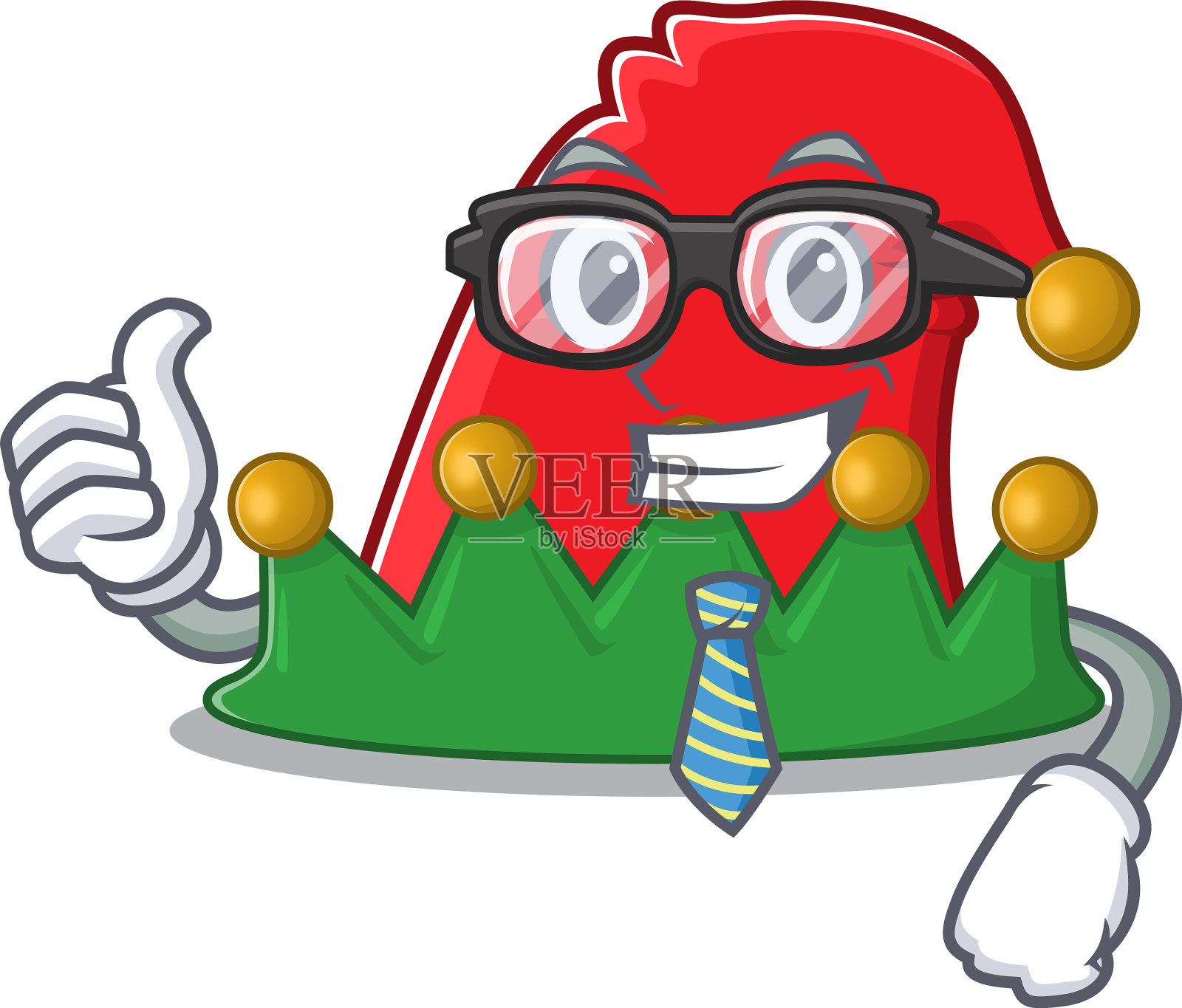 酷商人精灵帽子与卡通人物设计元素图片