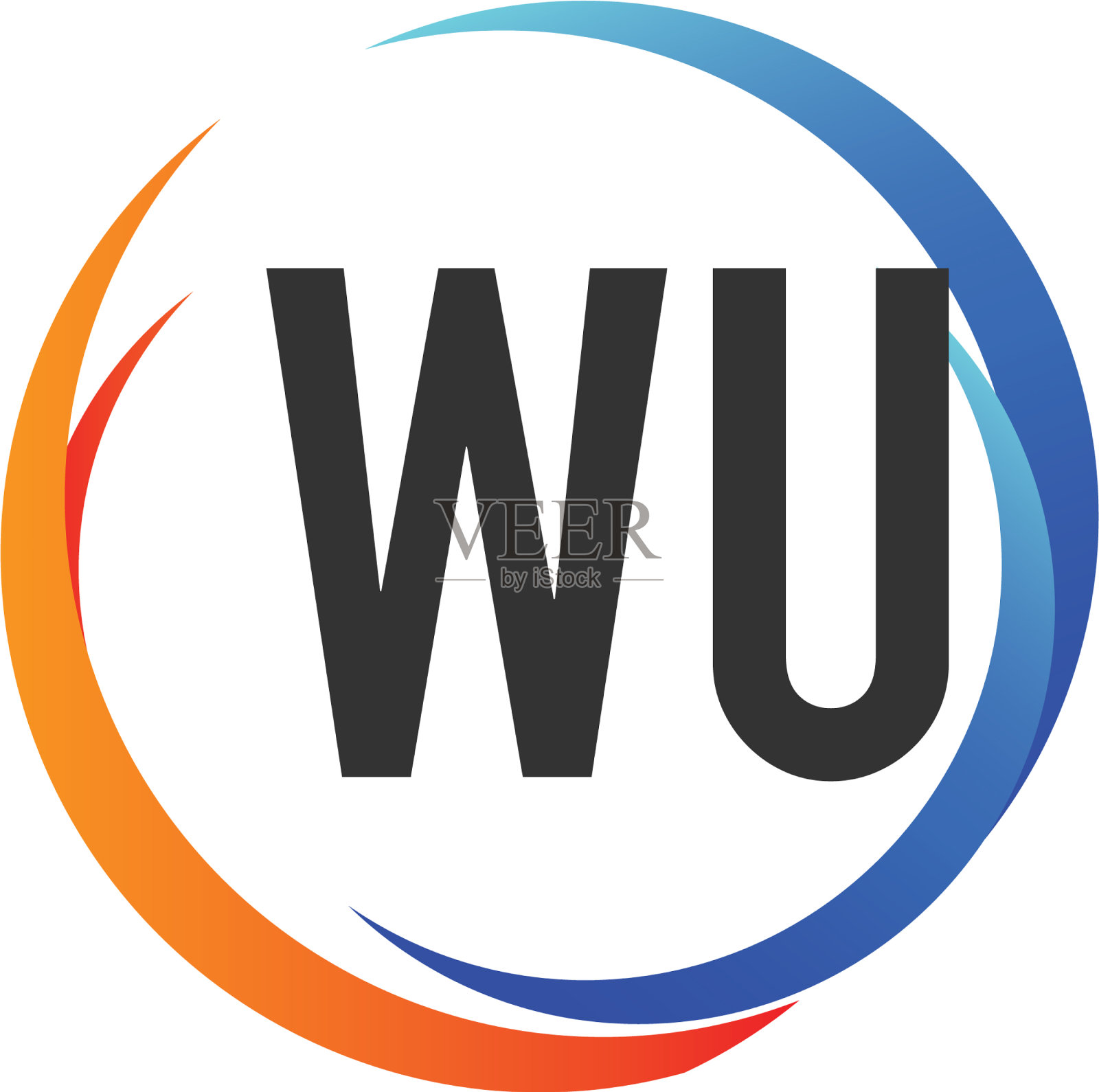 首字母吴创意的勾形设计标志插画图片素材