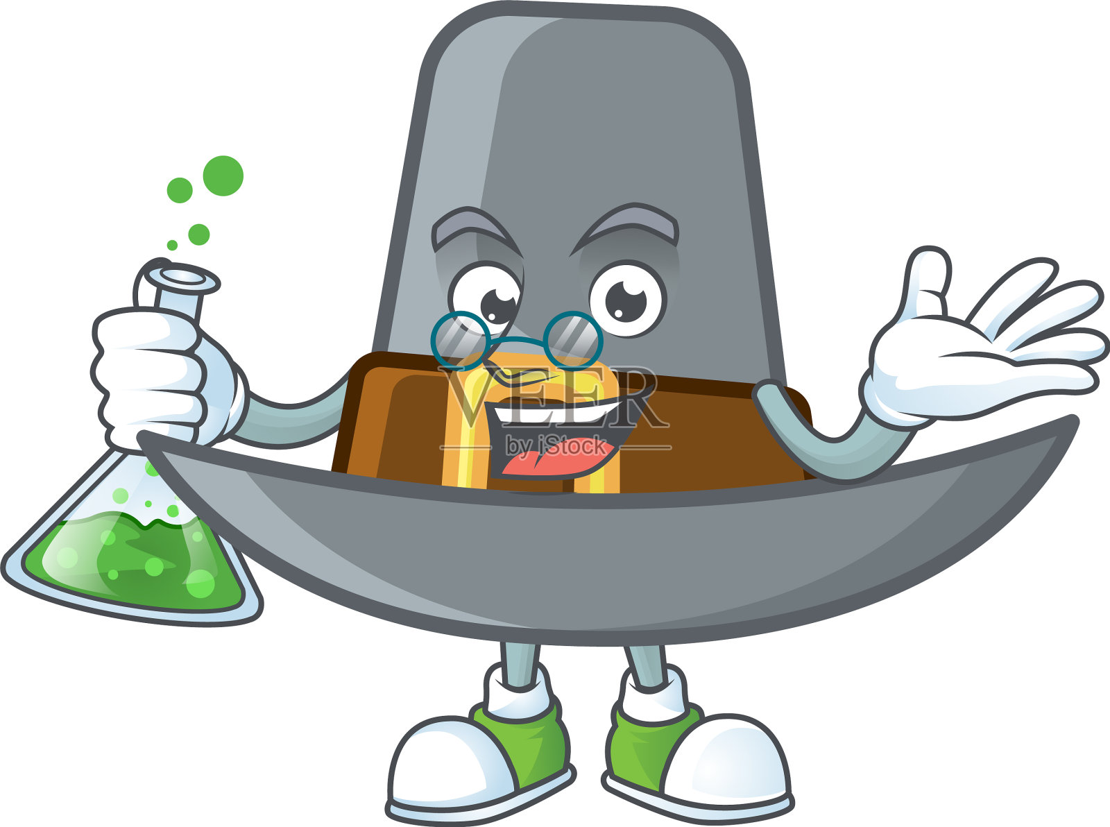 卡通人物教授戴着朝圣帽设计元素图片