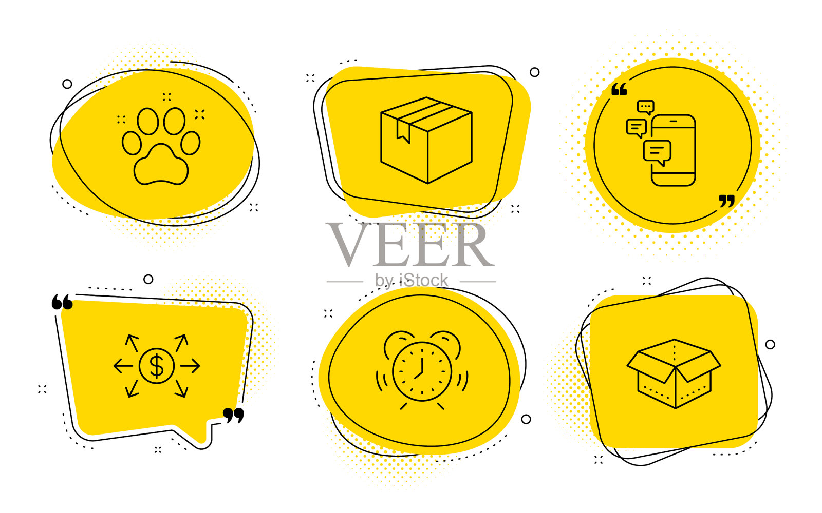 美元兑换包和通讯图标插画图片素材