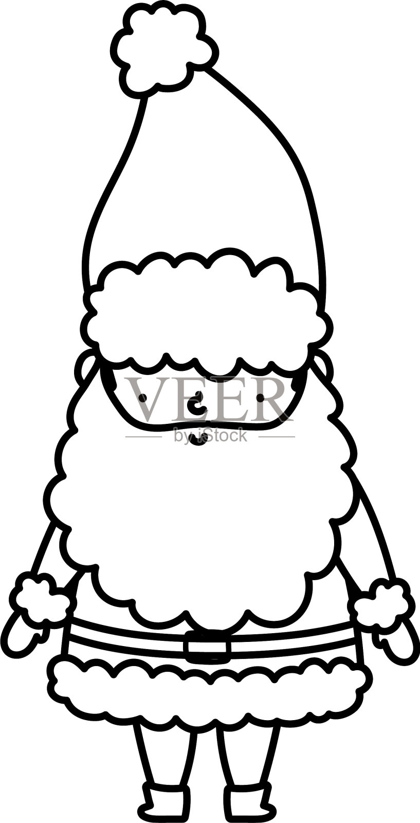 可爱的圣诞老人性格快乐圣诞厚设计元素图片