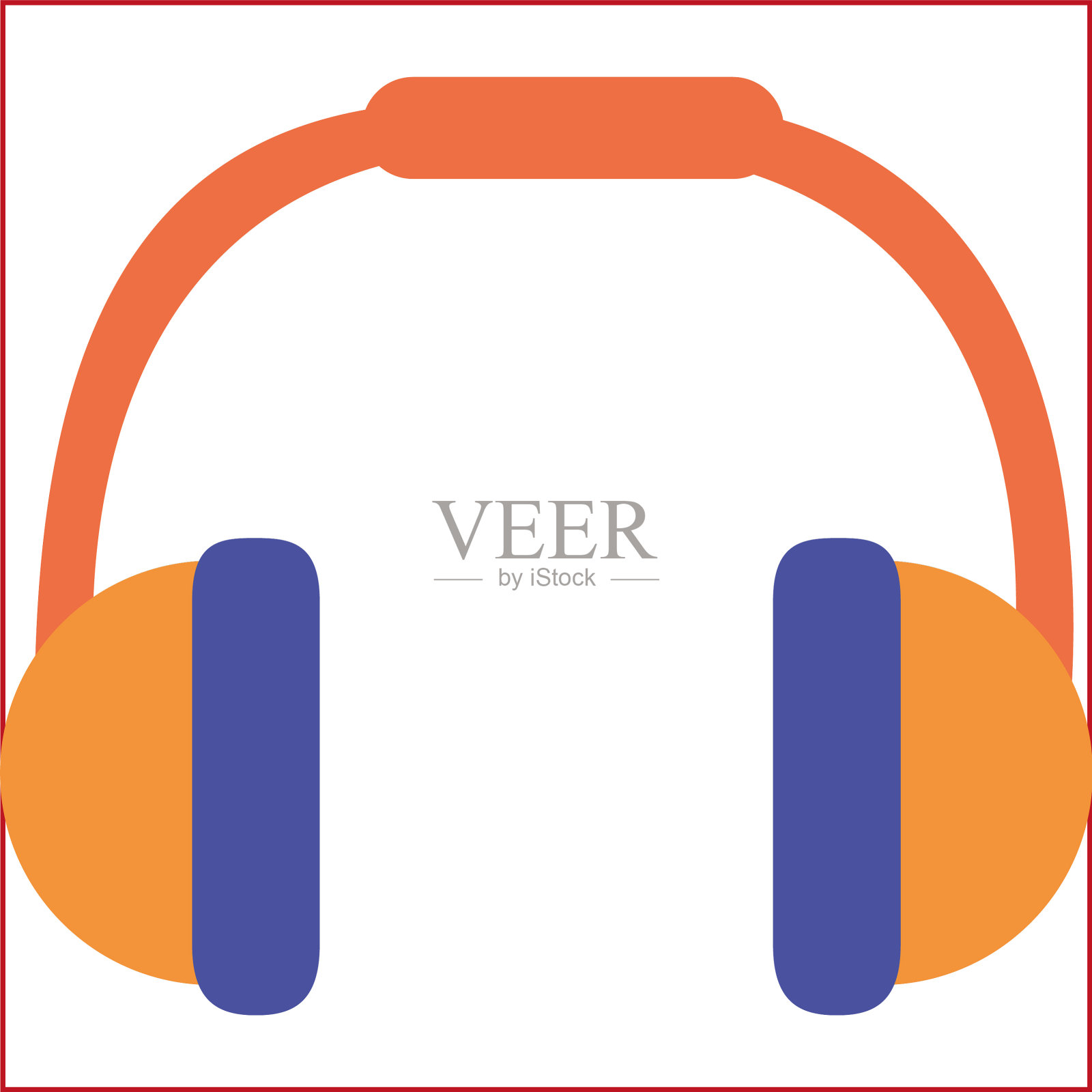 隔离音乐耳机平面设计图标素材