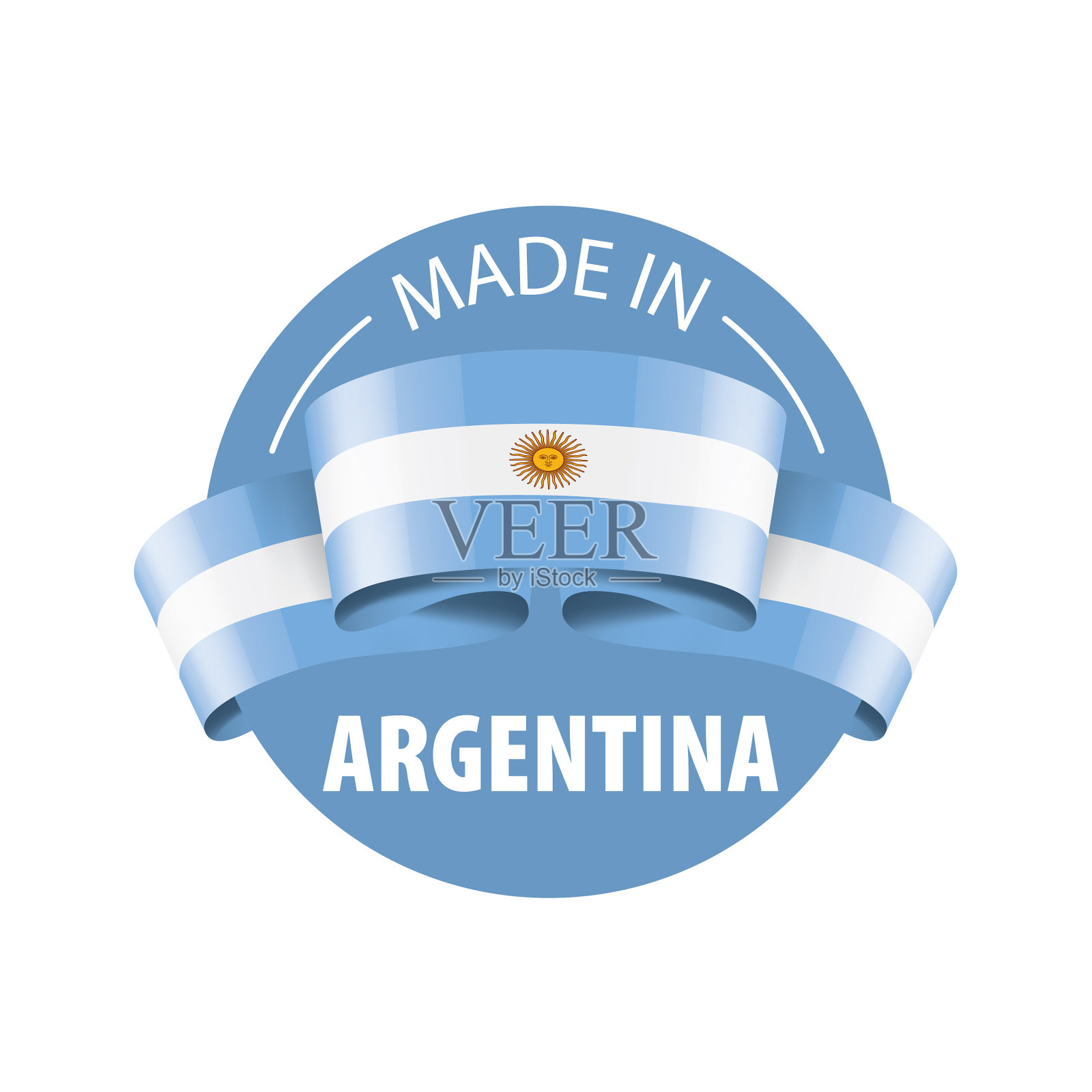 阿根廷国旗上有白色插画图片素材