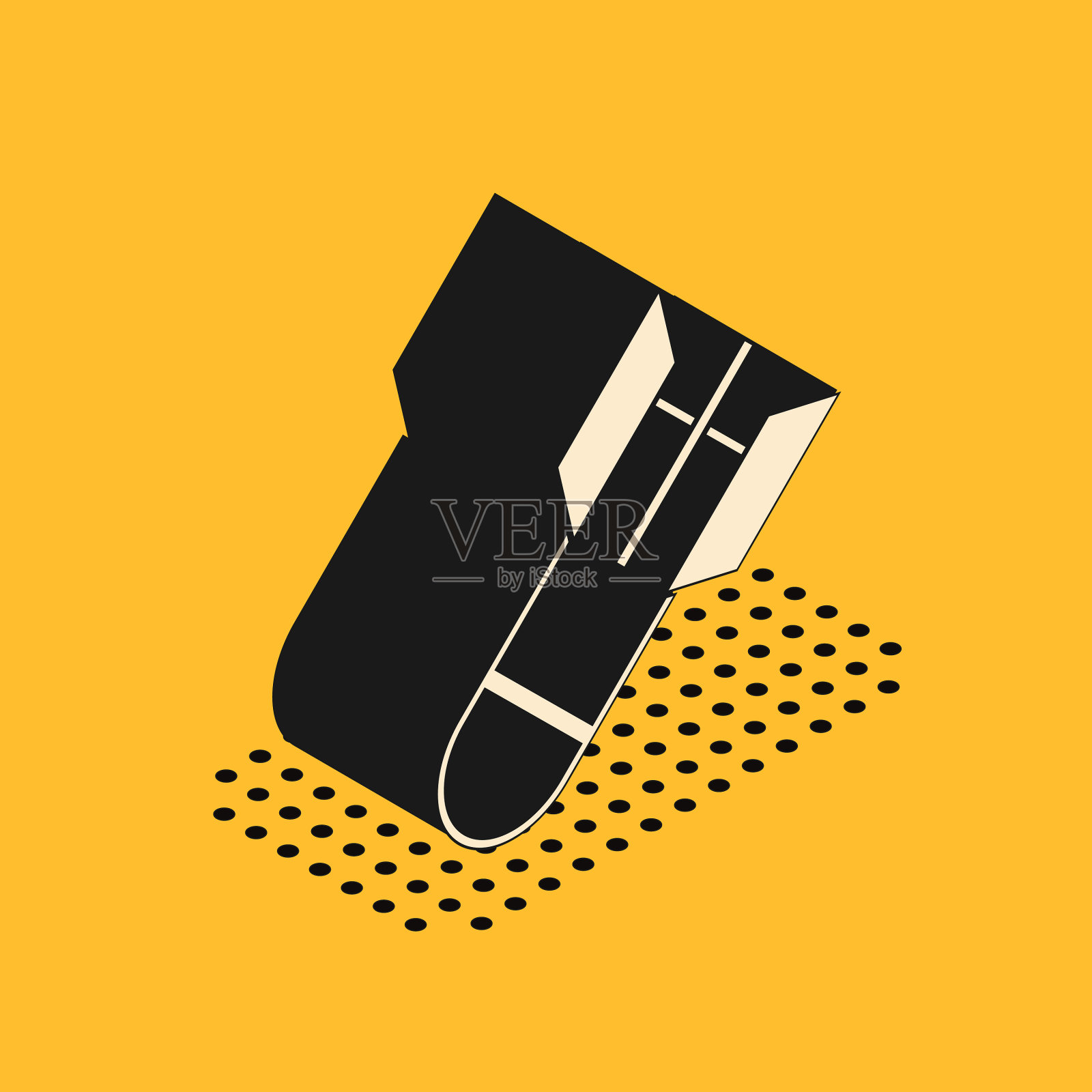 等距航空炸弹图标在黄色隔离插画图片素材