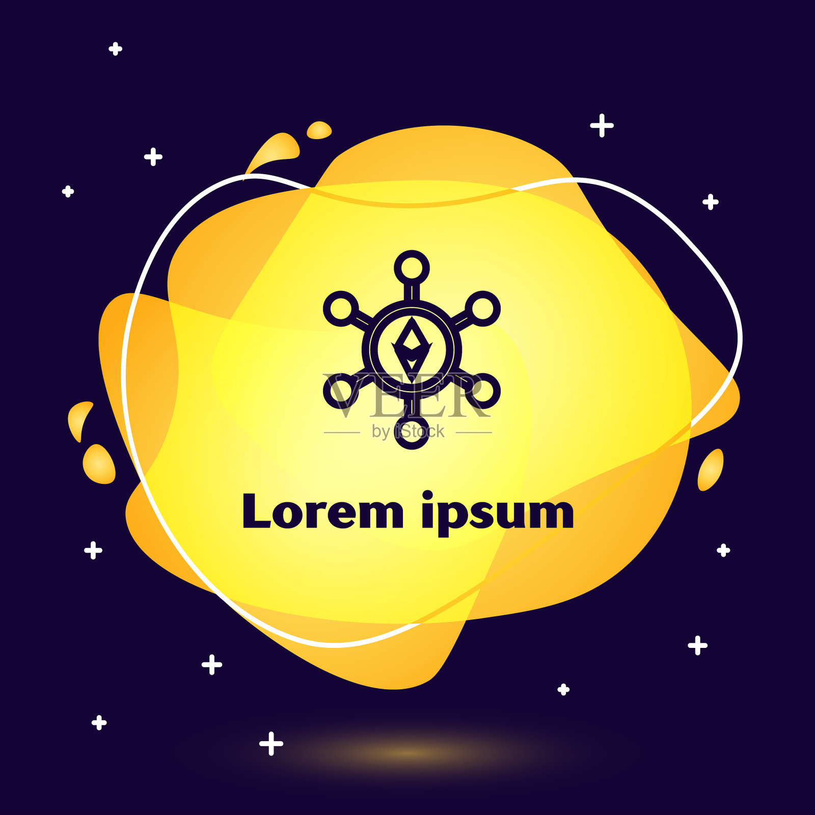 黑线区块链technology以太坊eth图标插画图片素材