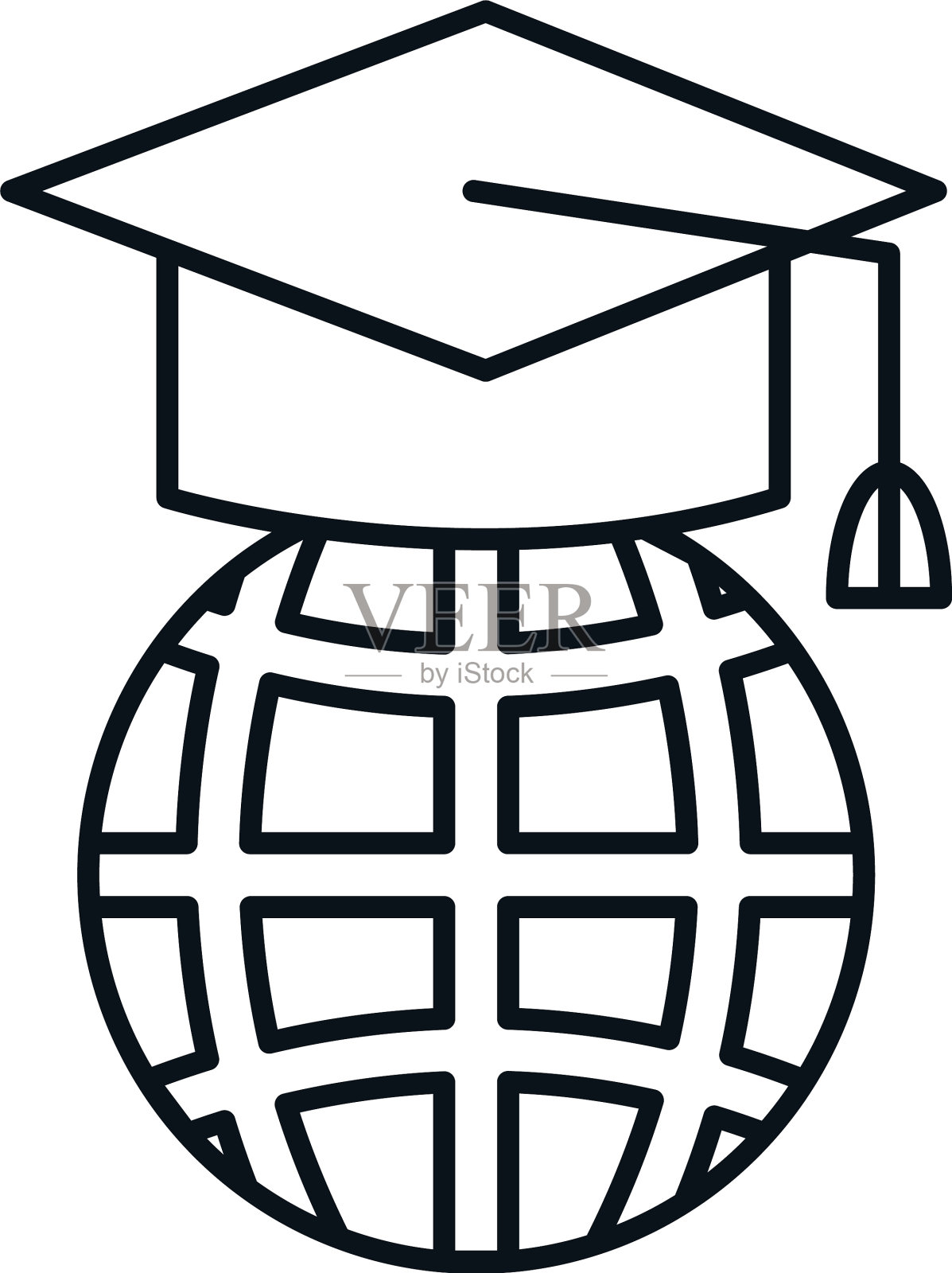 孤立的全球球线设计设计元素图片