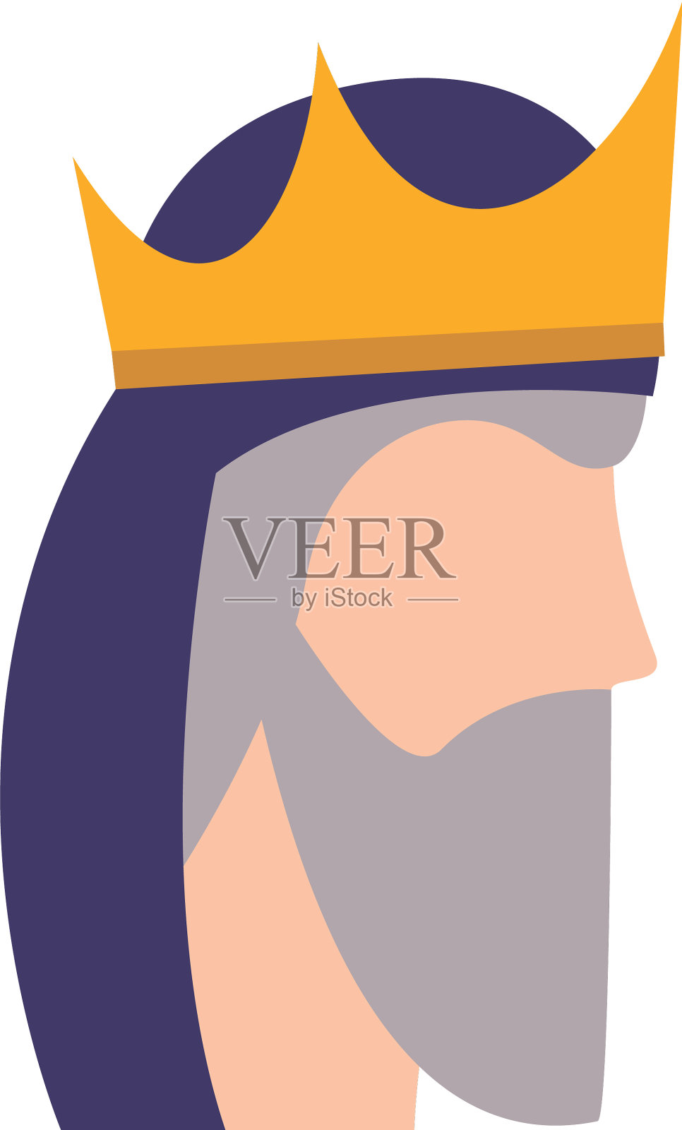 与世隔绝的人与皇家皇冠设计插画图片素材