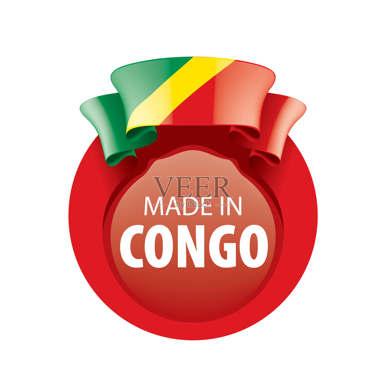 刚果国旗上的白色设计元素图片