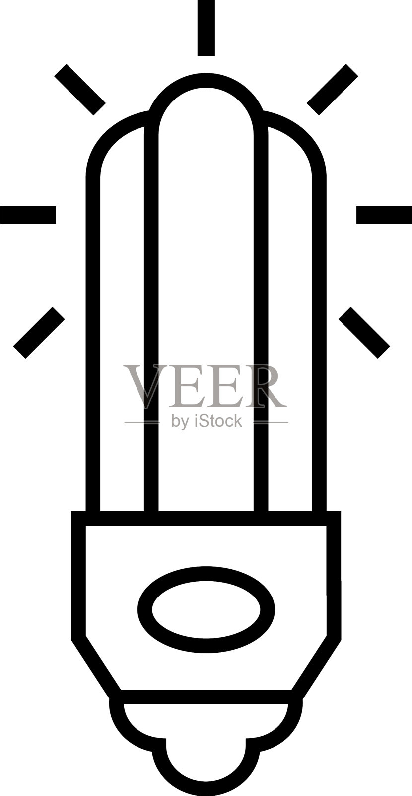 卤素灯泡创意图标线条风格设计元素图片