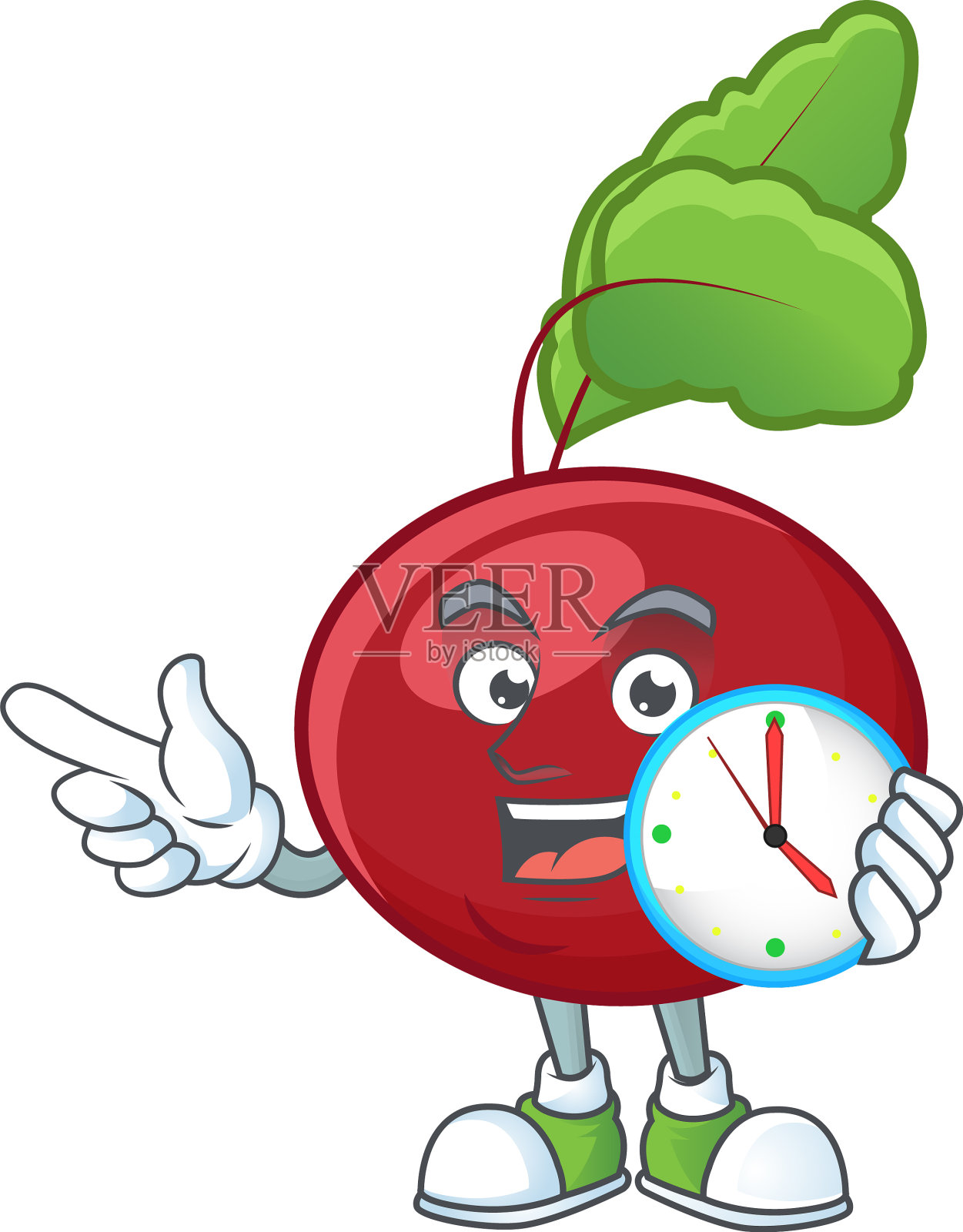 快乐红甜菜绿卡通吉祥物风格设计元素图片