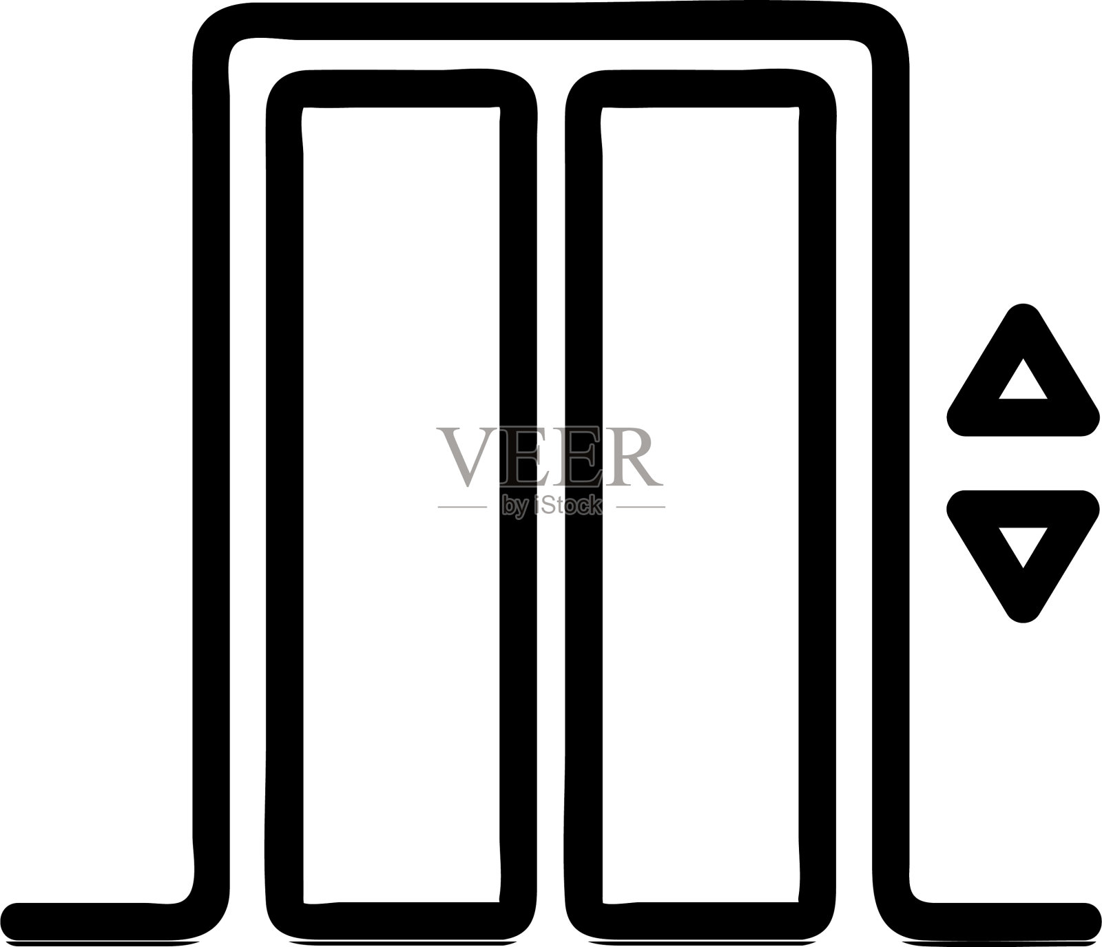 电梯门套图标孤立轮廓符号图标素材