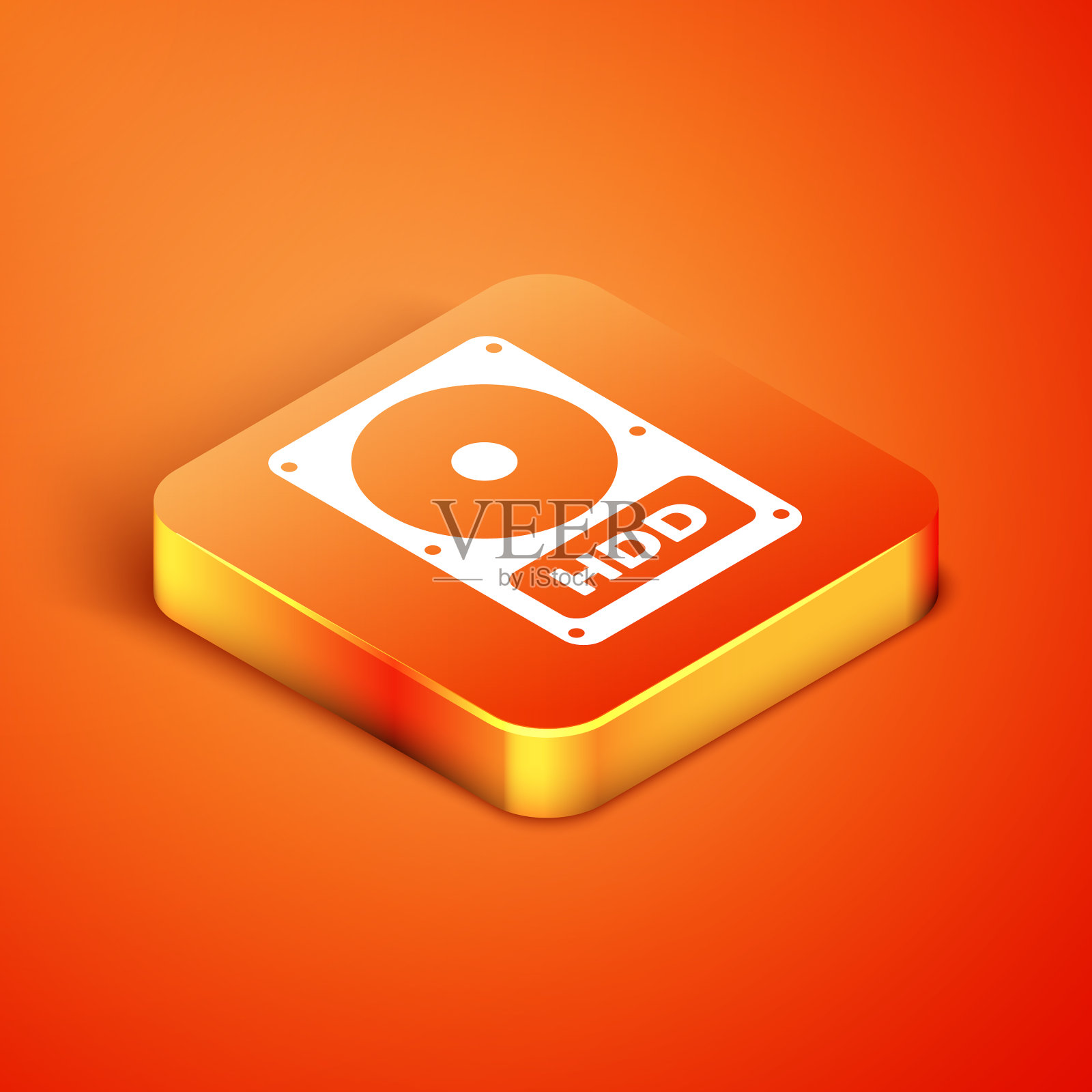 等距硬盘驱动器HDD图标隔离插画图片素材