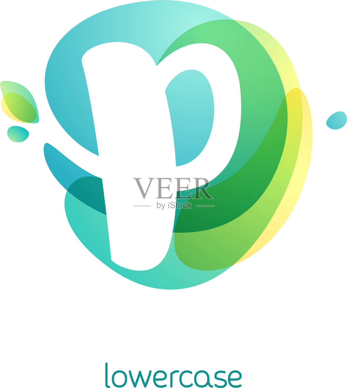 生态小写字母p标志重叠插画图片素材