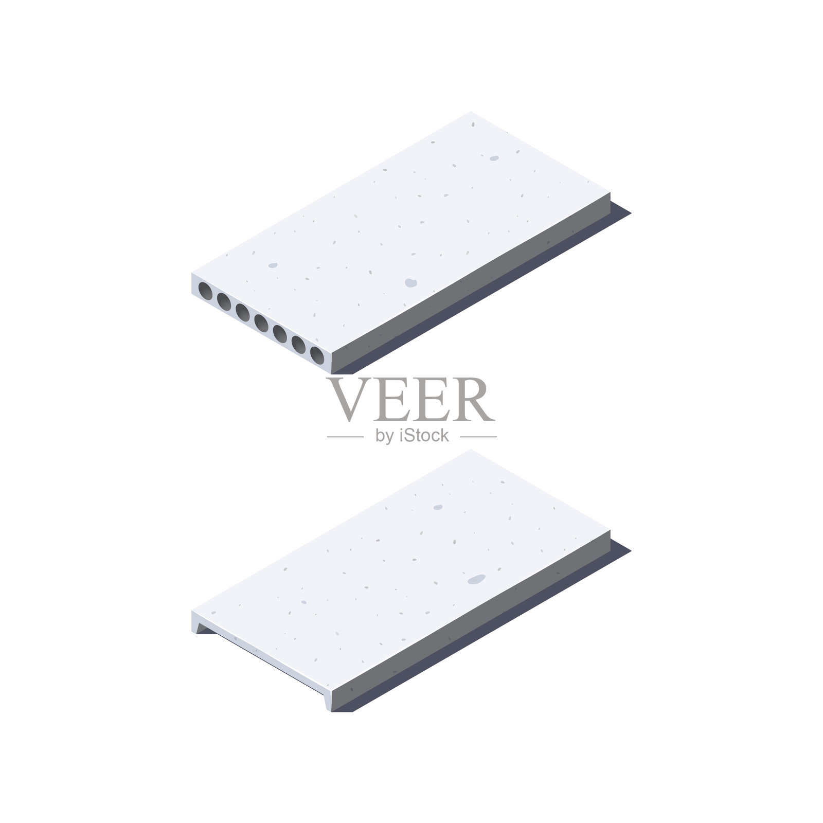 混凝土板图标在平坦的风格设计元素图片