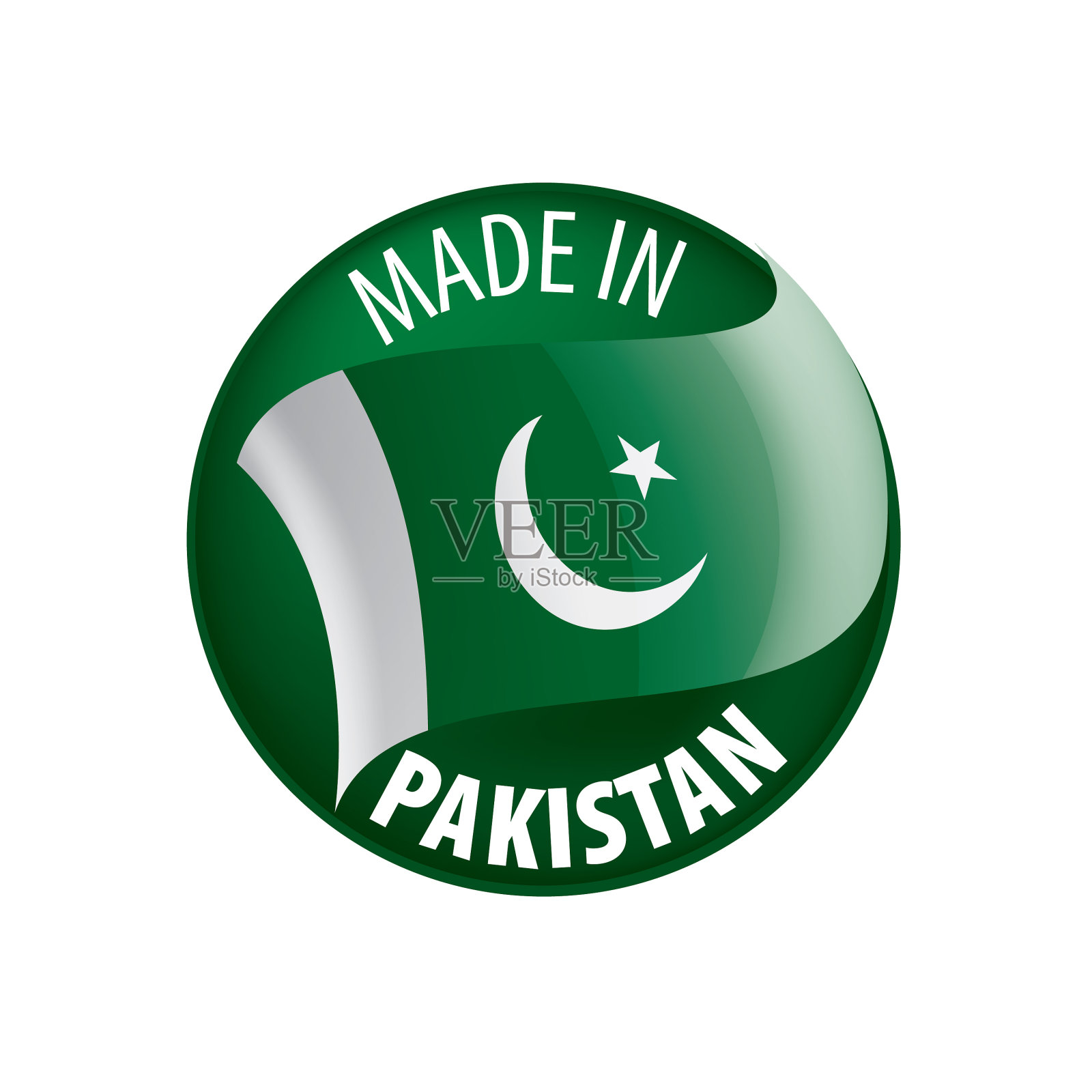 巴基斯坦国旗上印着白色设计元素图片